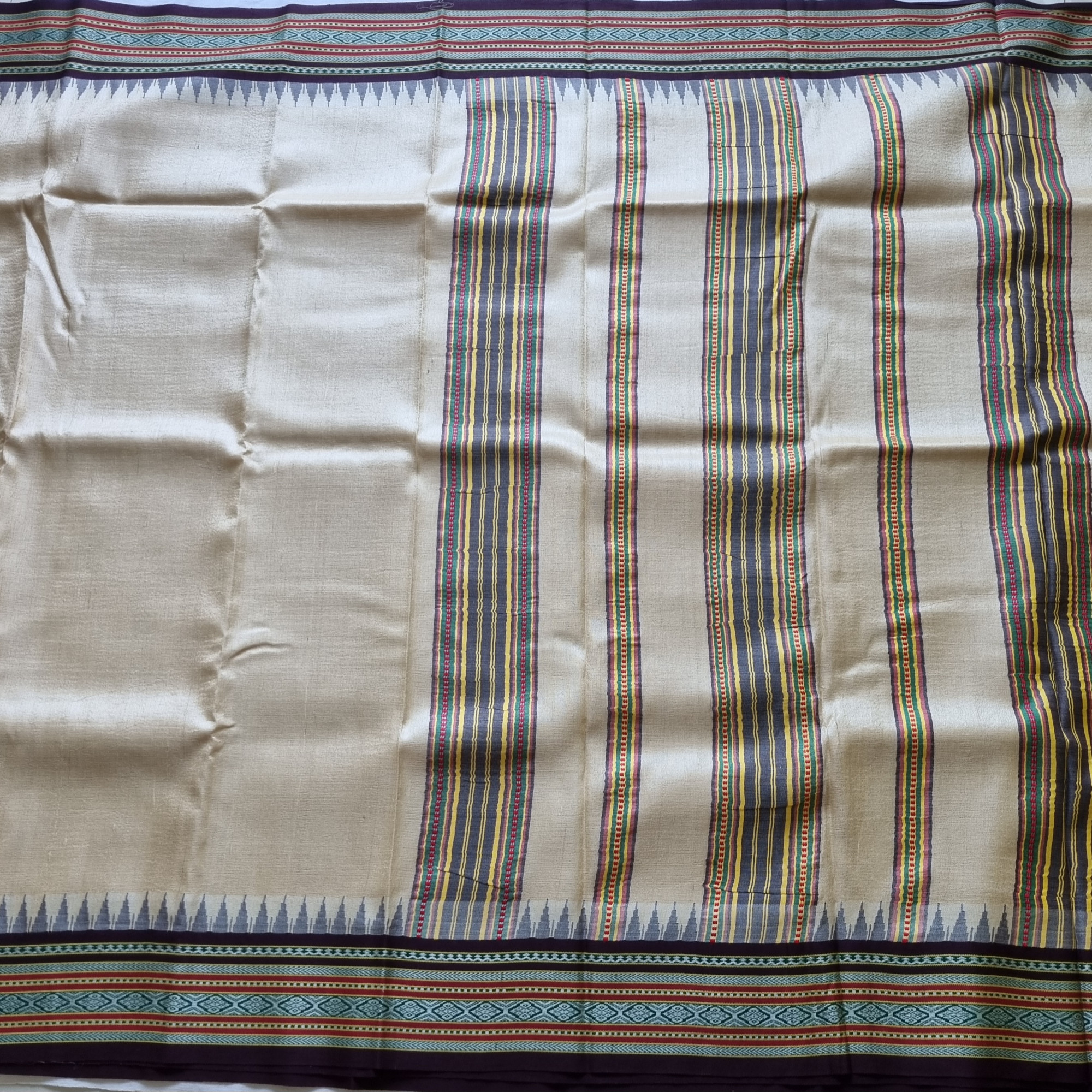 Vidarbha tasar Karvati kinar deep brown