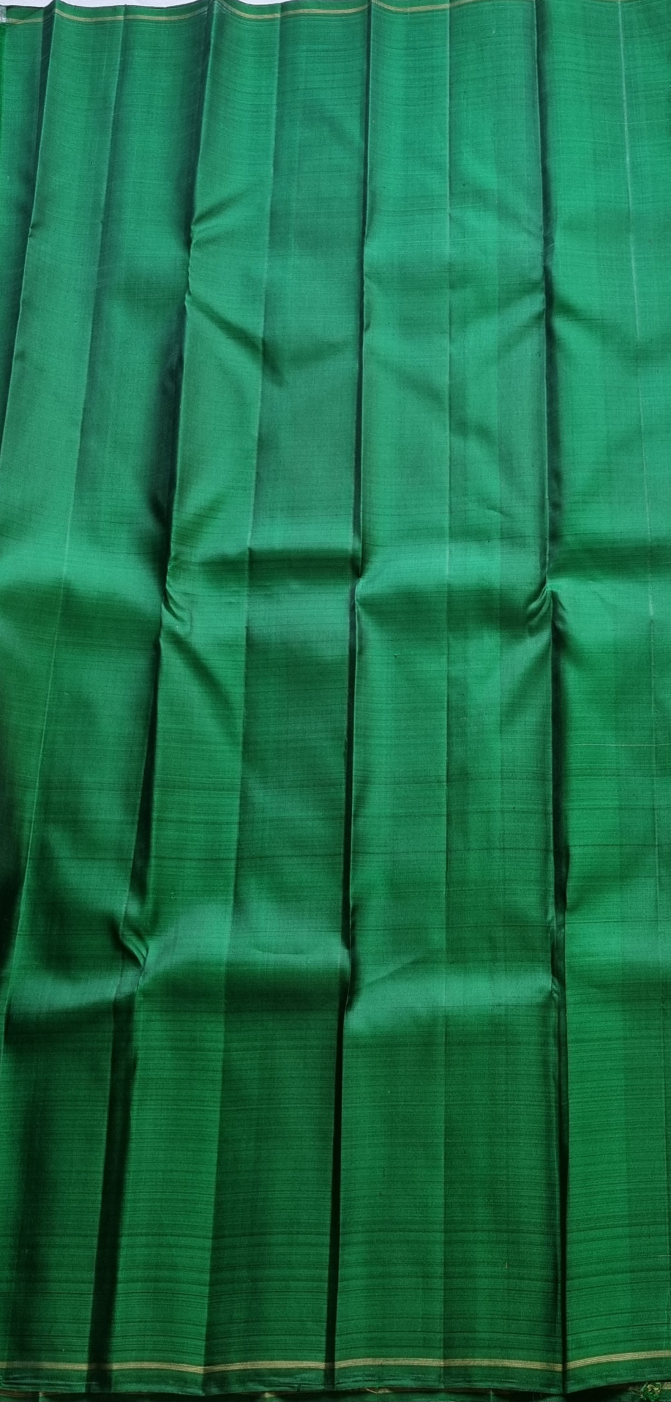 Kanjivaram Silk offwhite grids with green pallu