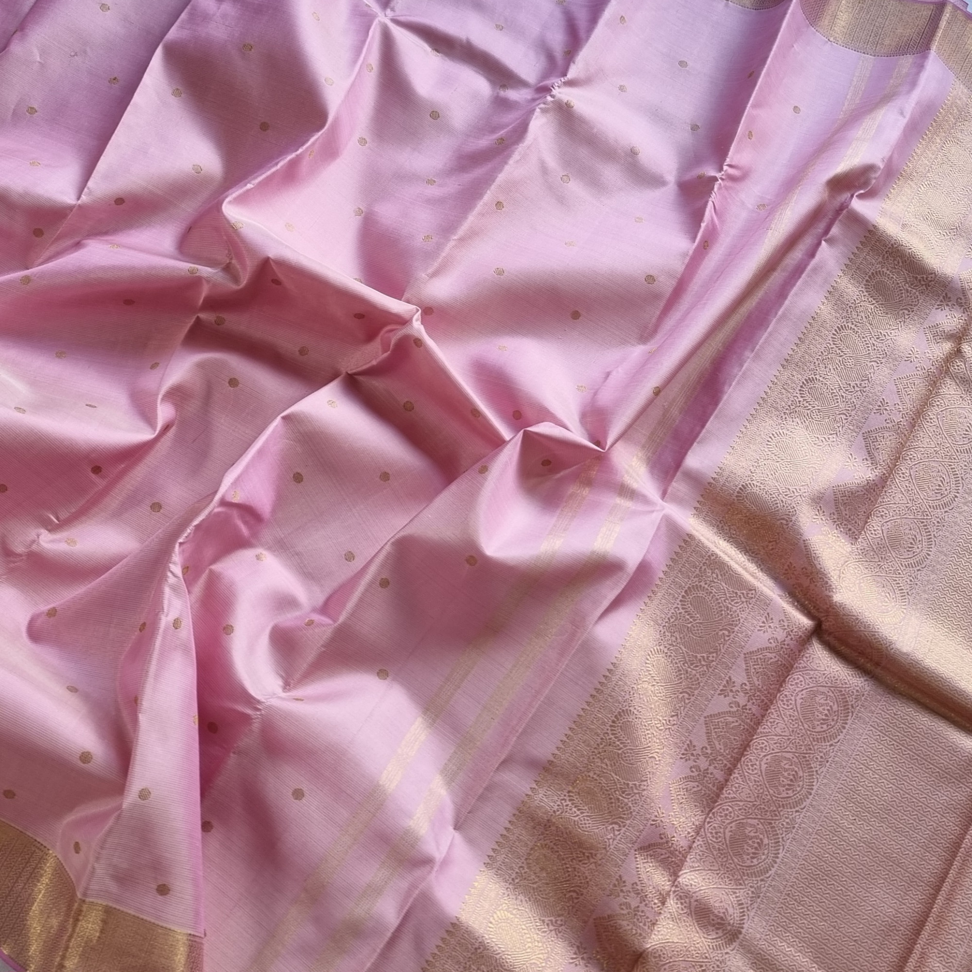 Kanjivaram Silk Vaira Oosi baby pink