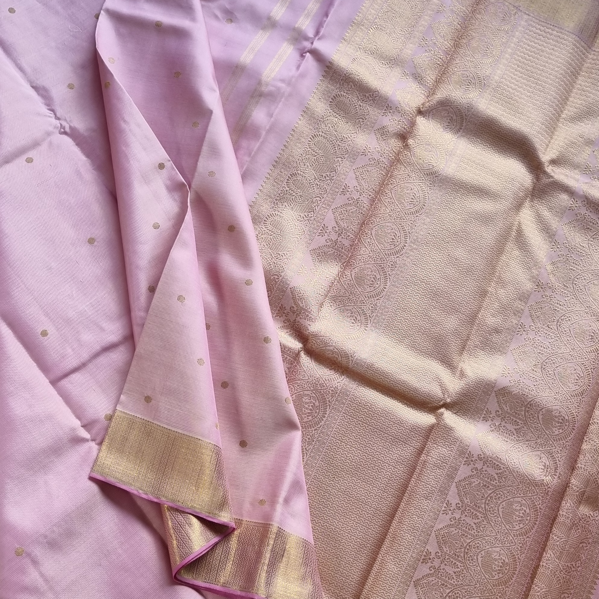 Kanjivaram Silk Vaira Oosi baby pink
