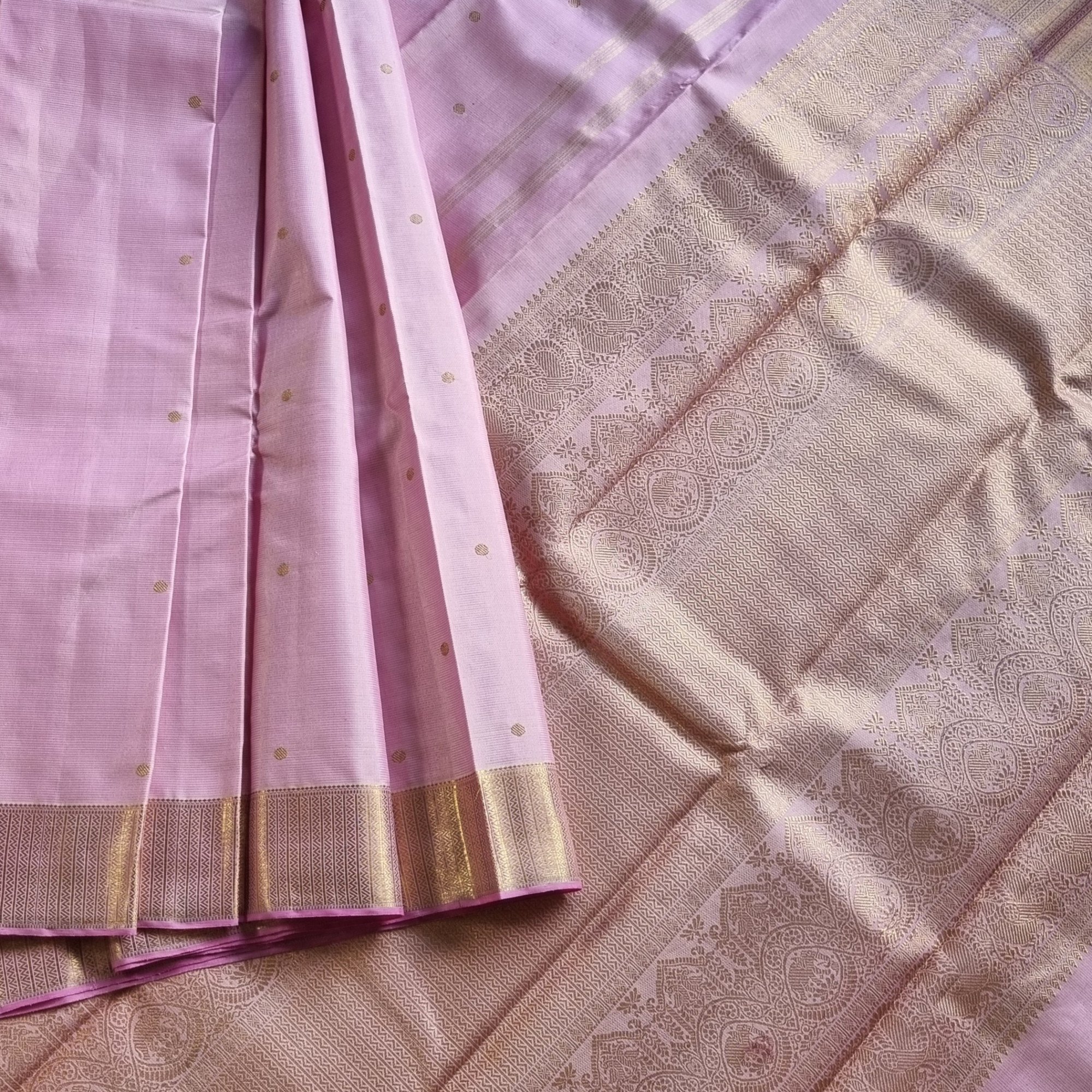 Kanjivaram Silk Vaira Oosi baby pink