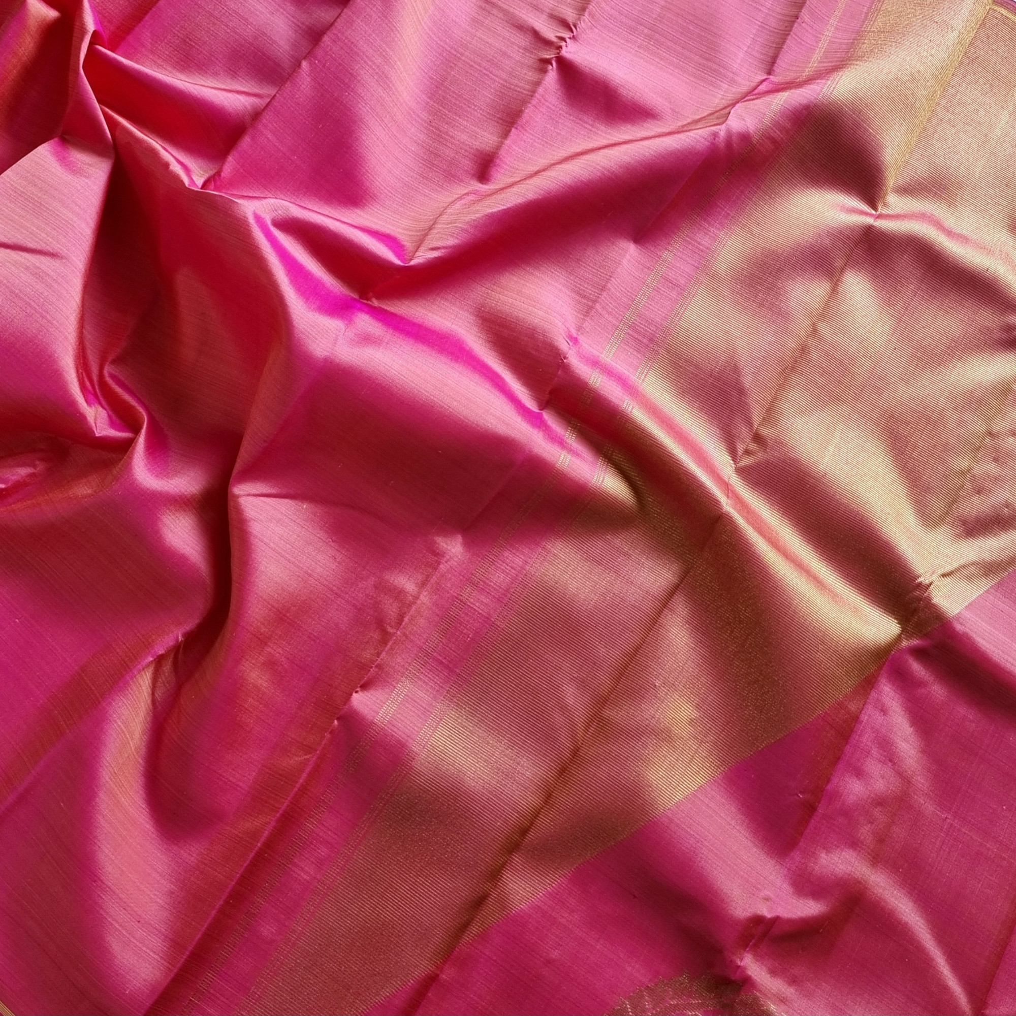 Kanjivaram Silk lotus pink paisley pallu