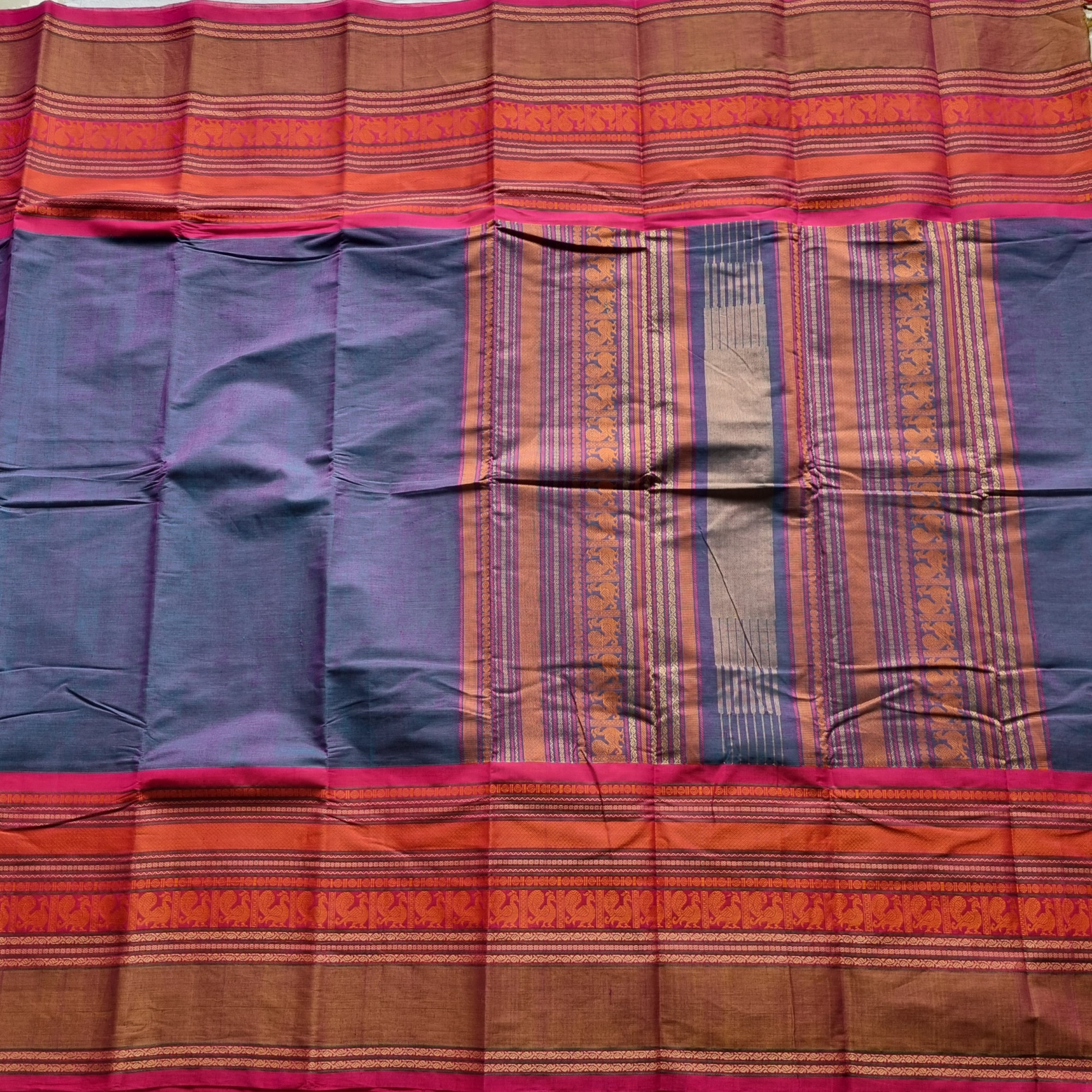 Kanchi cotton dual tone with Pakshi borders