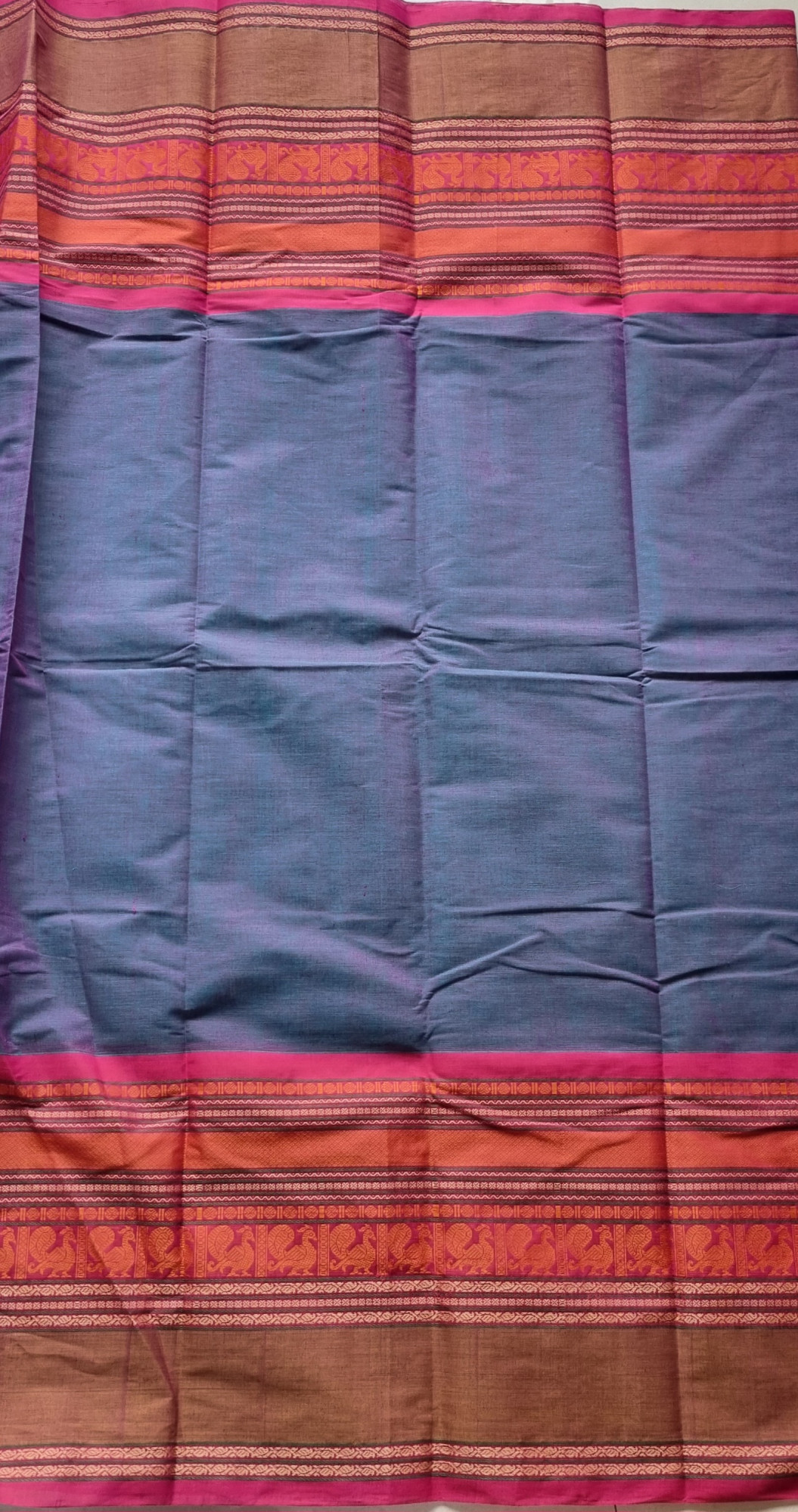 Kanchi cotton dual tone with Pakshi borders