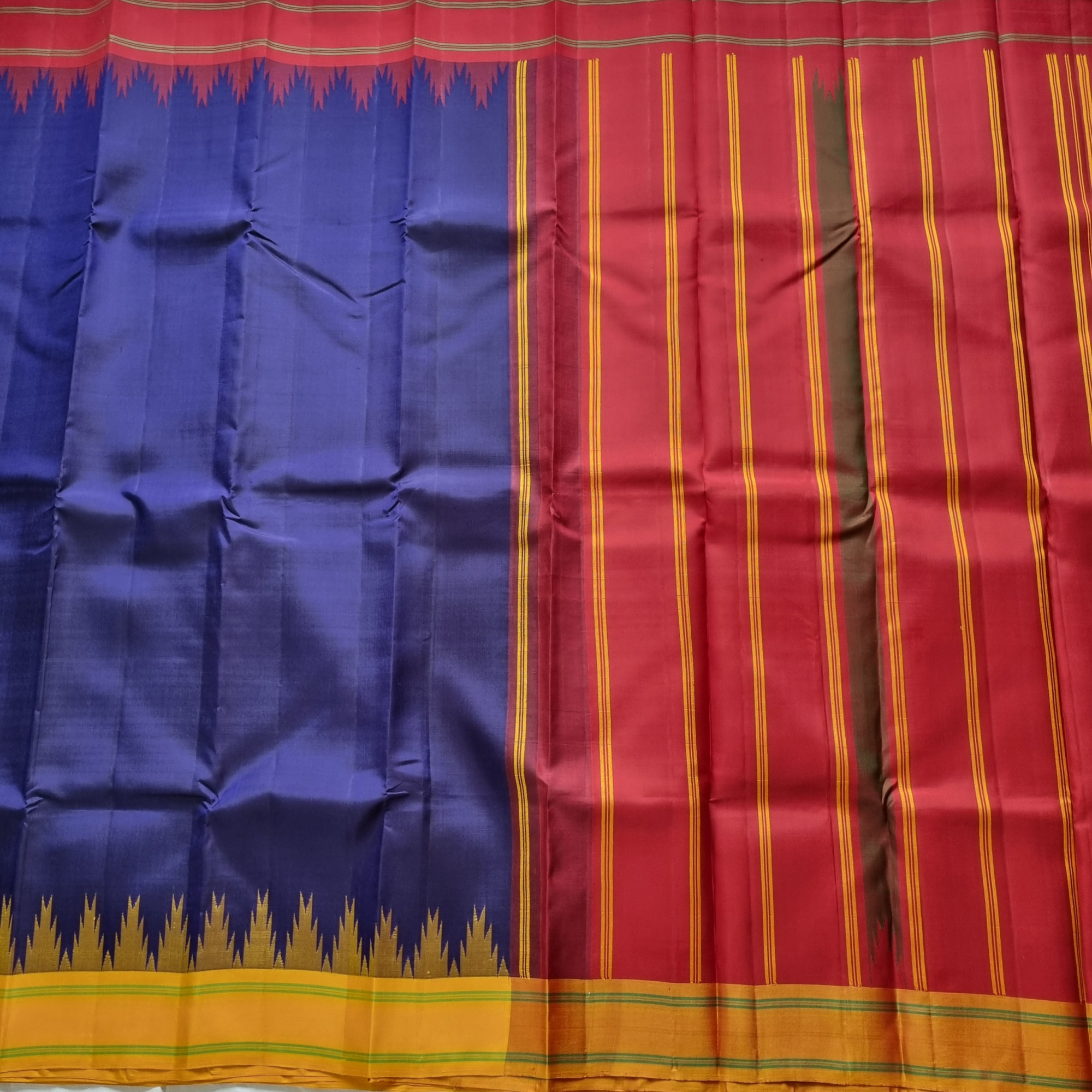 Kanjivaram Silk Ganga Jamuna no zari Korvai