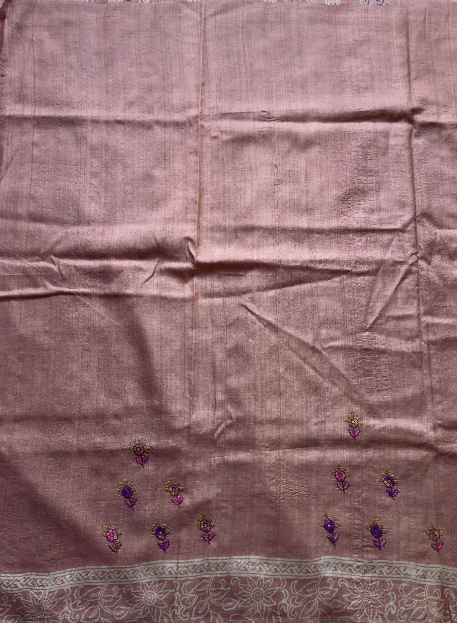 Sozni X block printed tasar