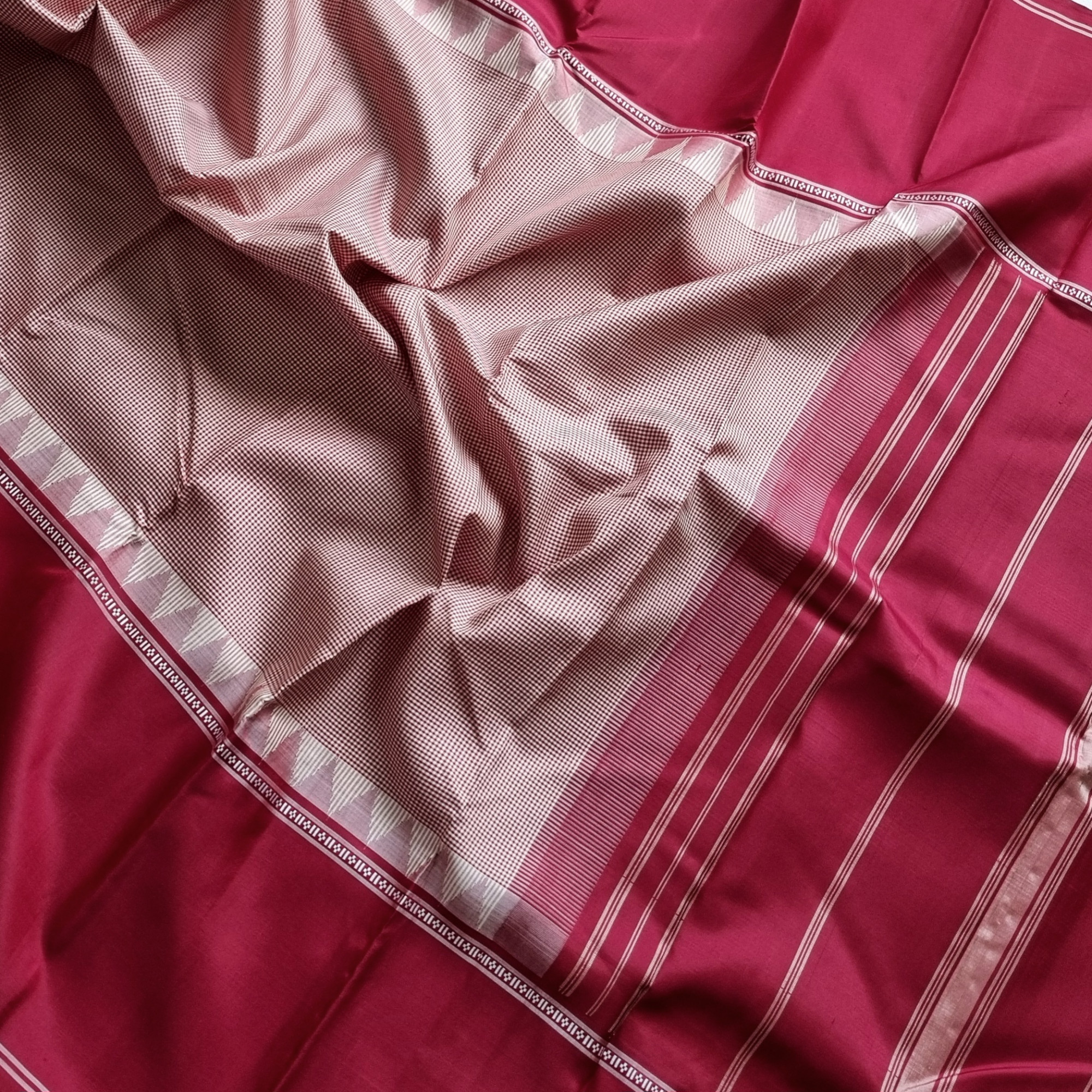 Kanjivaram Silk Podi kattam Korvai threadwork