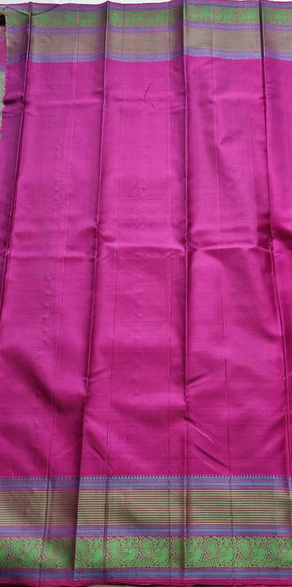 Kanjivaram Silk deep purple threadwork