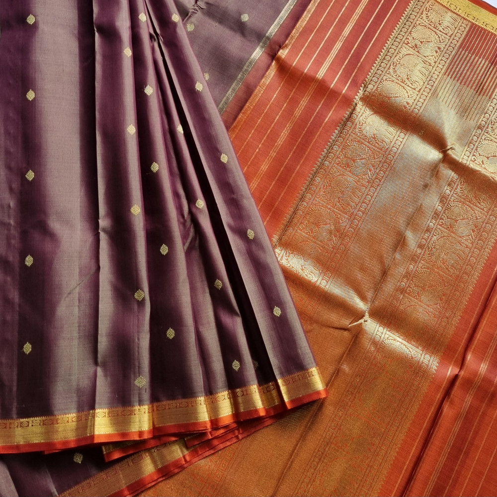 Image of Kanjivaram Silk umber brown