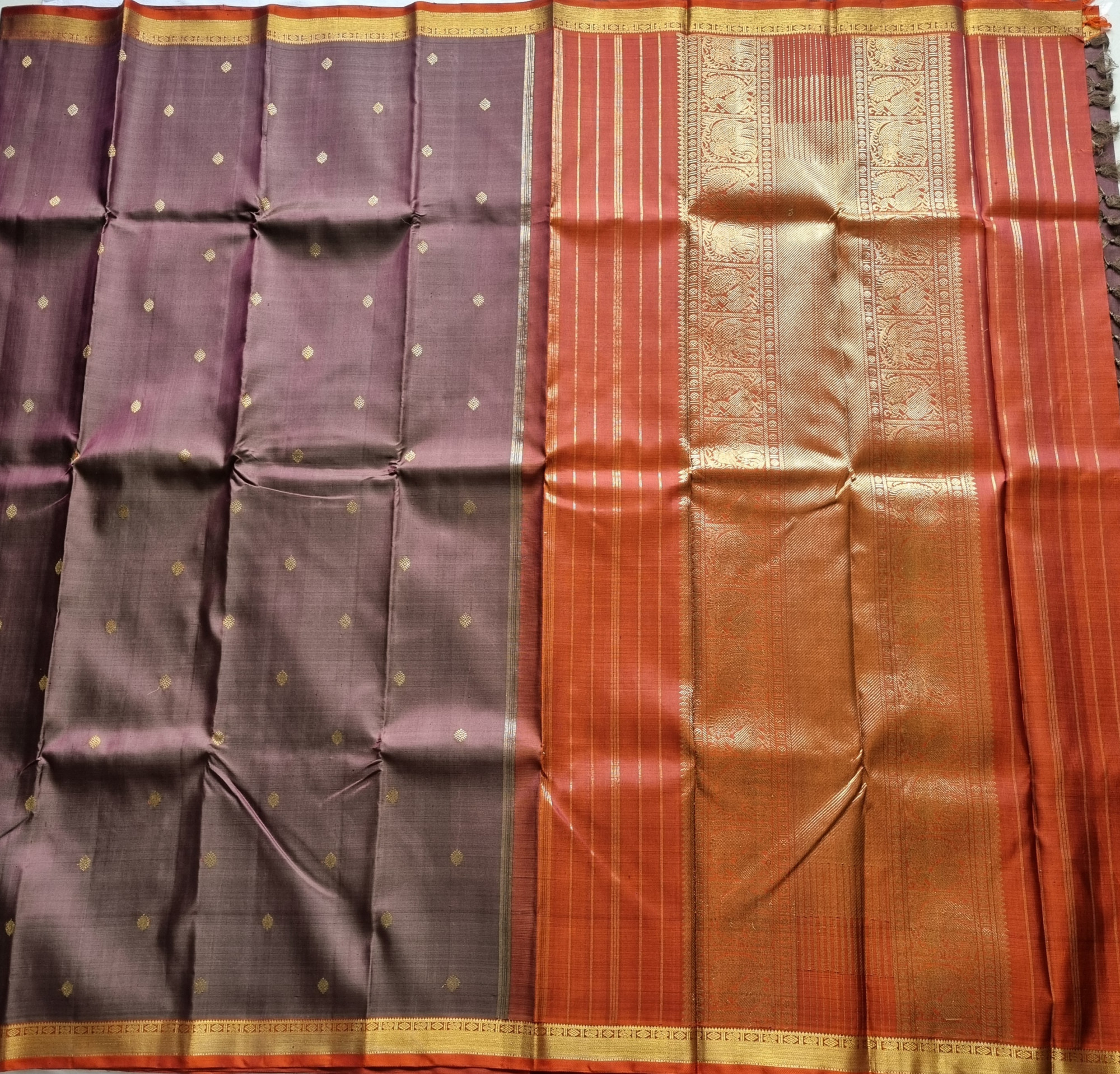 Kanjivaram Silk umber brown