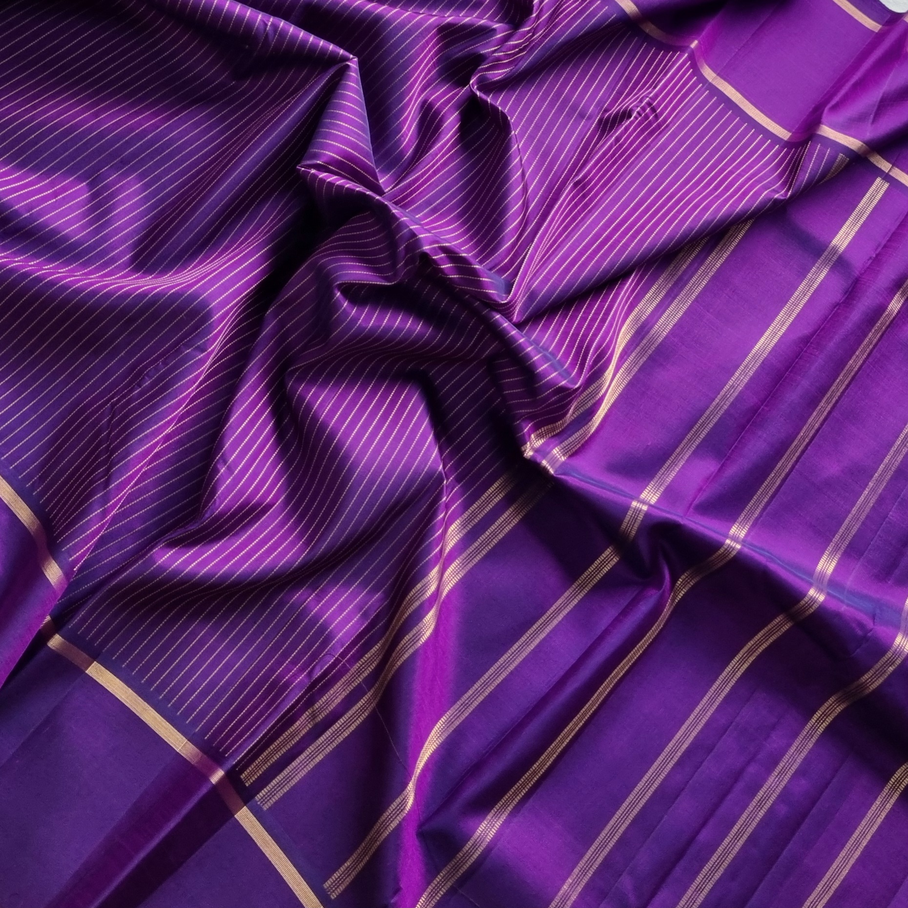 Kanjivaram Silk saree rich purple stripes