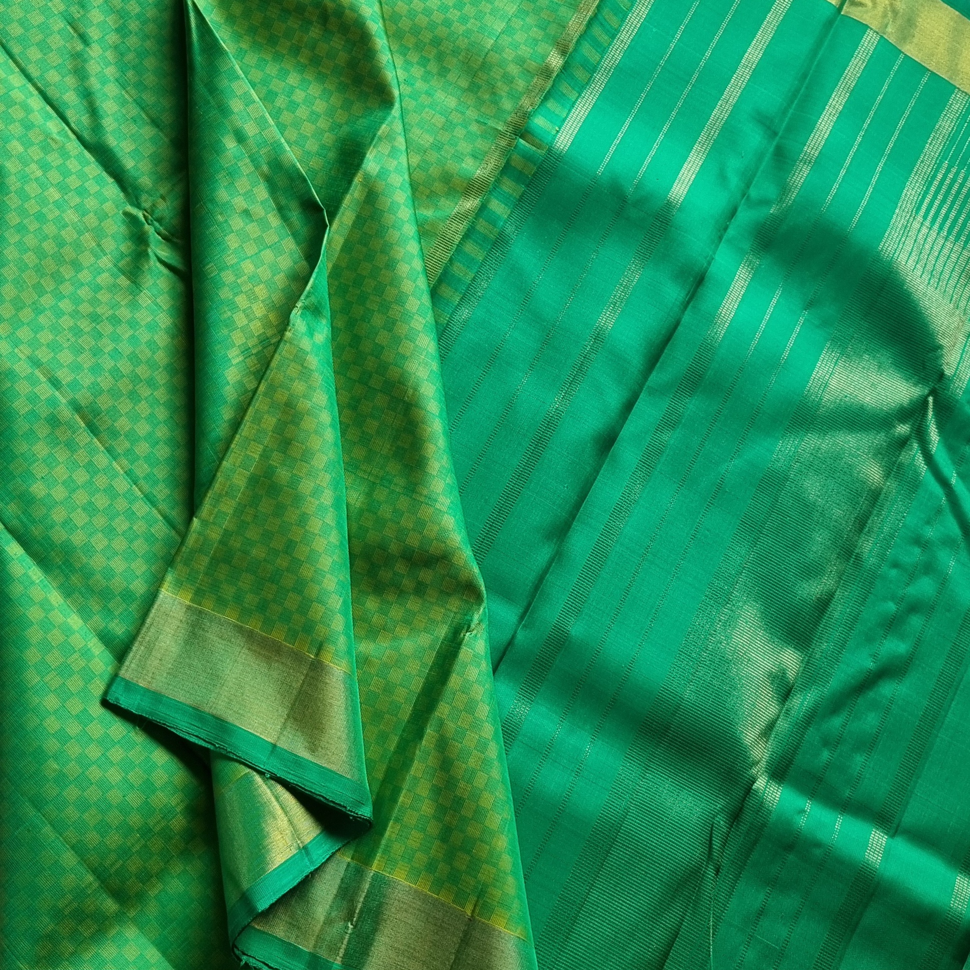 Kanjivaram Silk paimadi shades of green