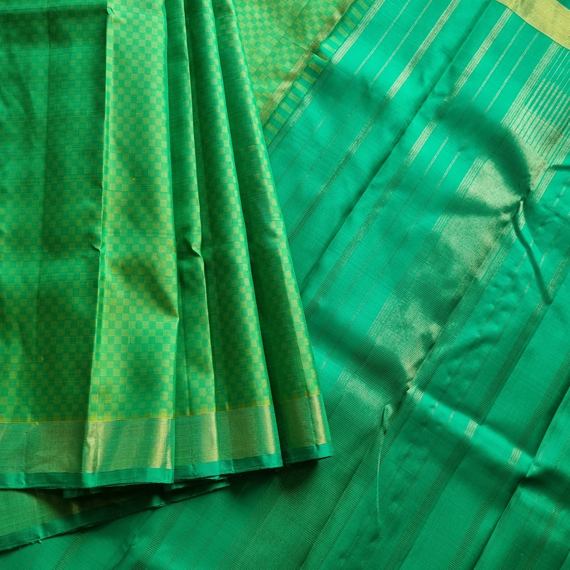Kanjivaram Silk paimadi shades of green