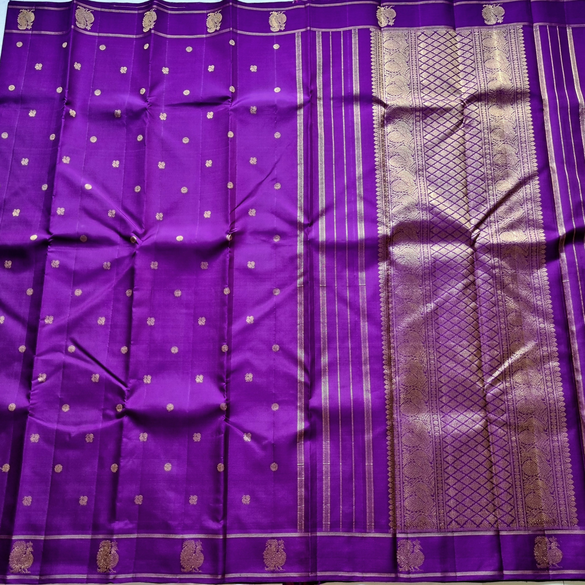 Kanjivaram Silk deep Vadamalli purple