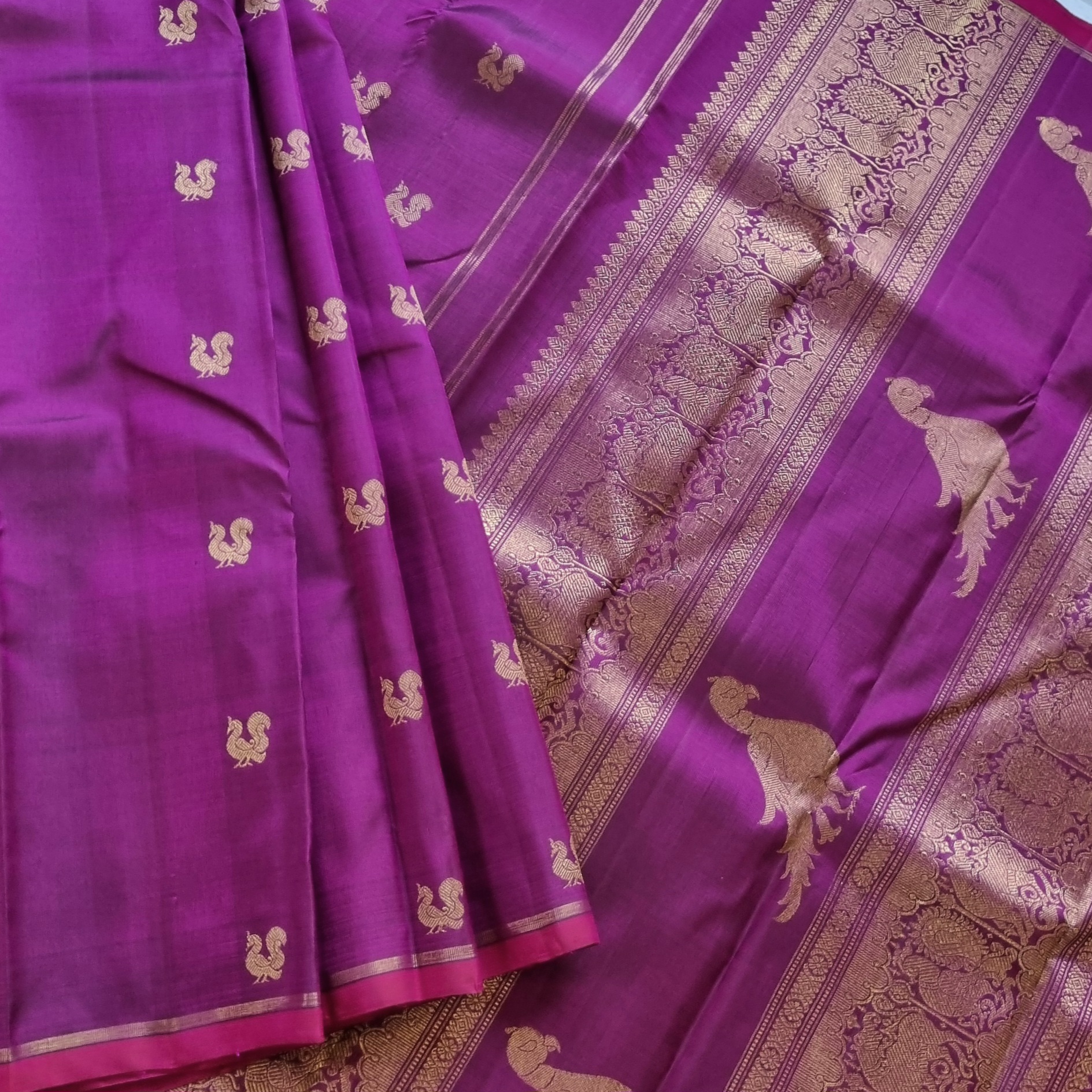 Kanjivaram Silk Kalashetra kili