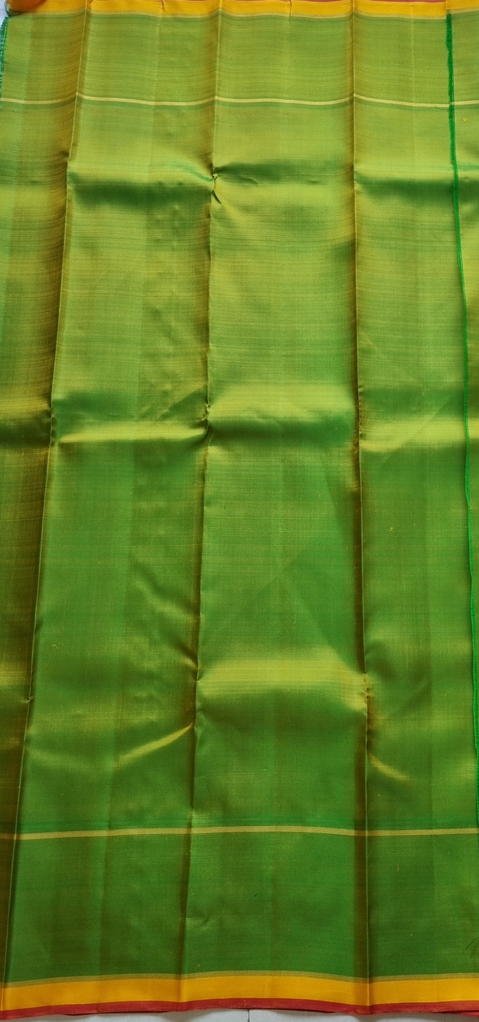 Kanjivaram Silk Yellow festive Kattam