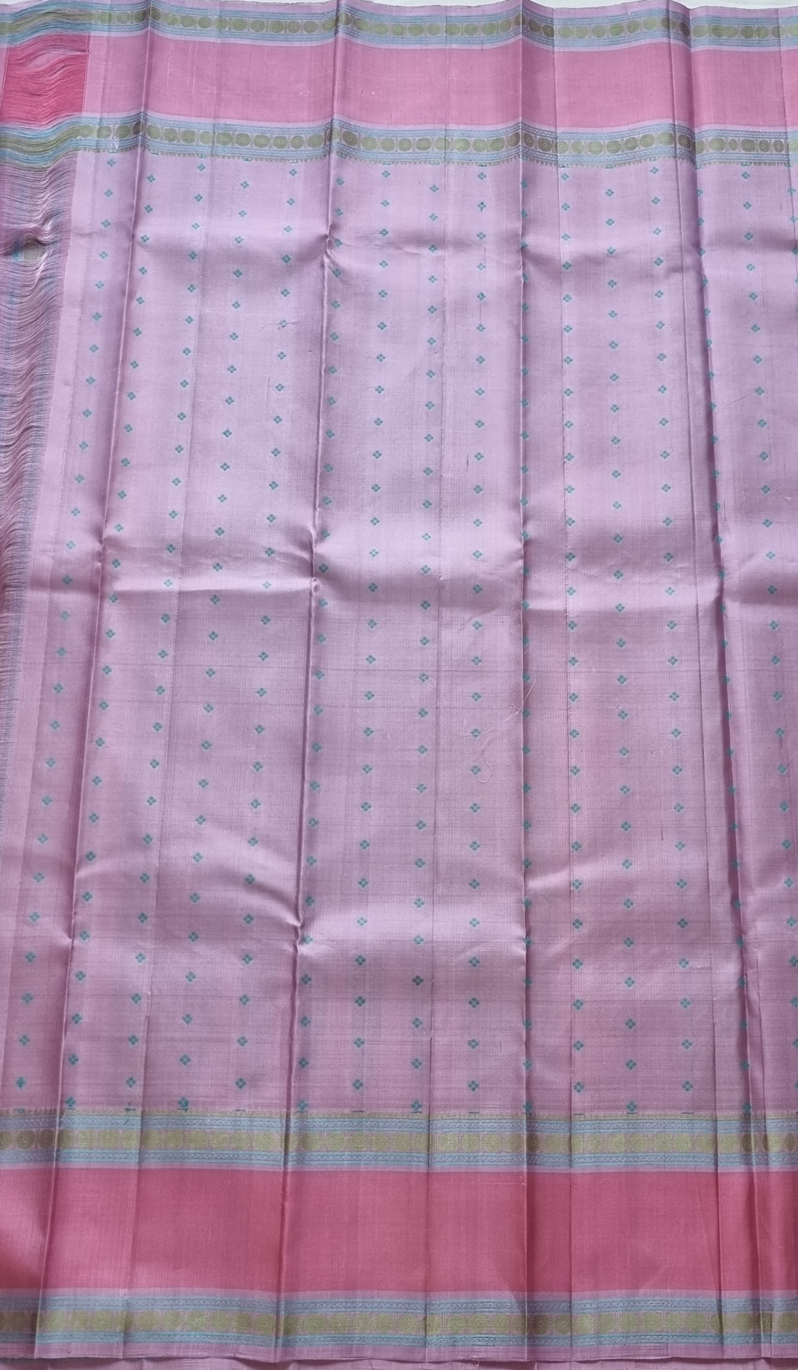 Lovely lavender threadwork Kanjivaram silk saree