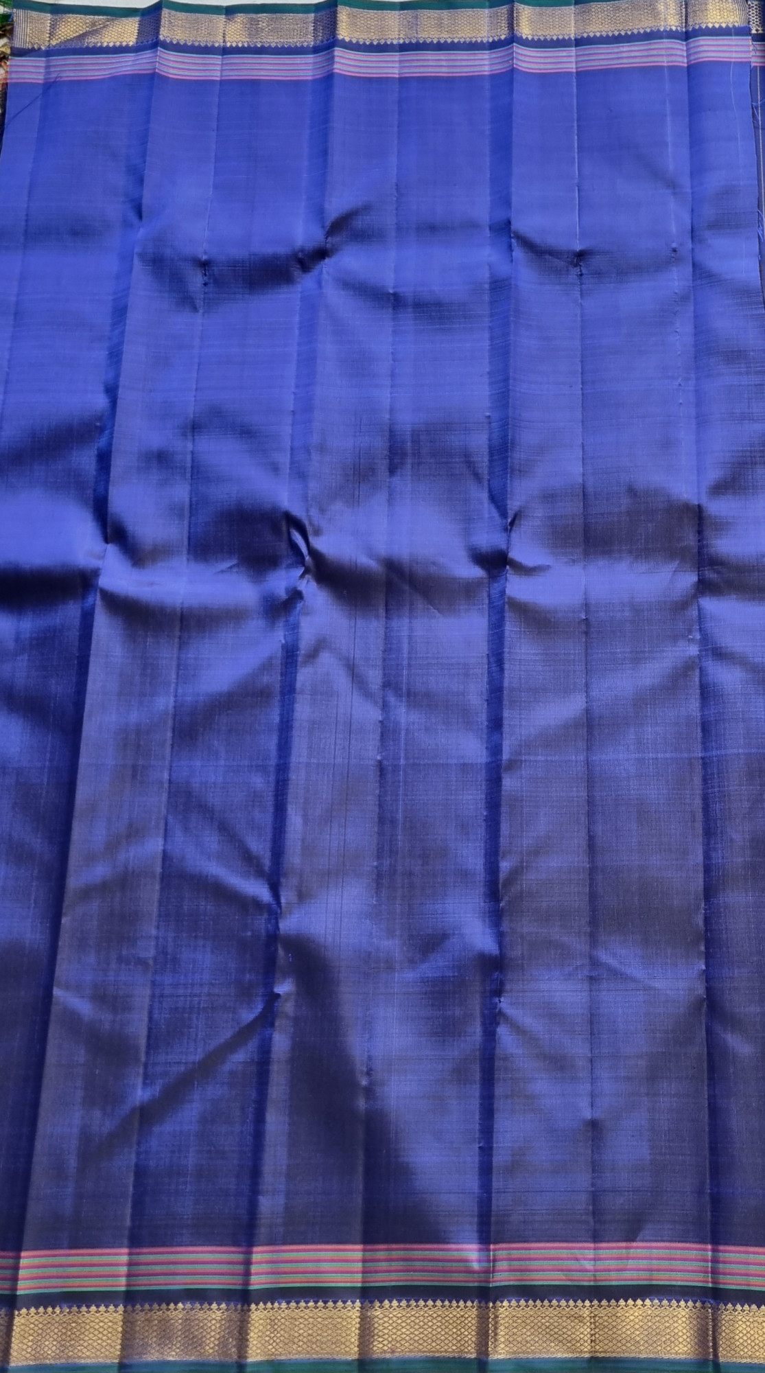 Kanjivaram Silk in unique and contemporary design royal blue
