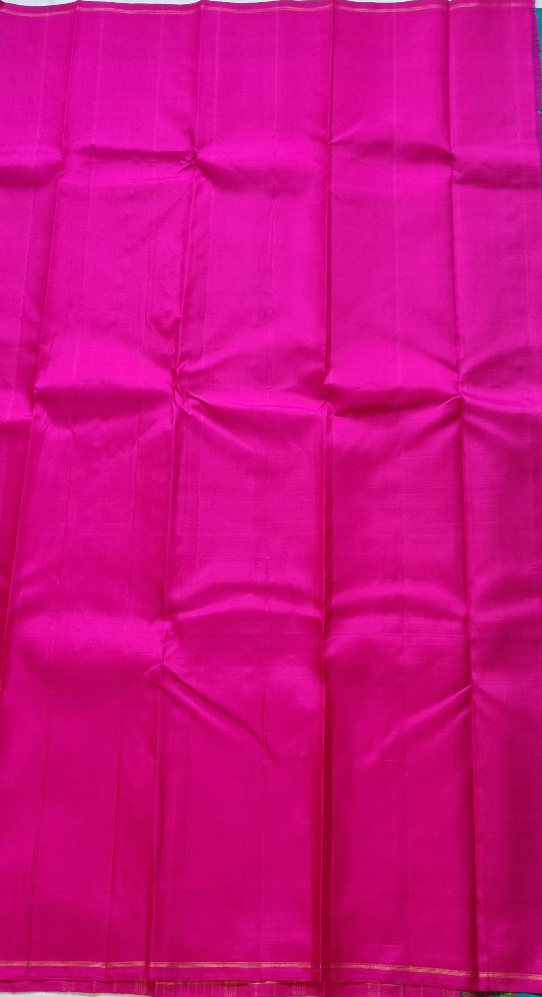 Kanjivaram Silk Rama green with mazhai thuli and zari stripes