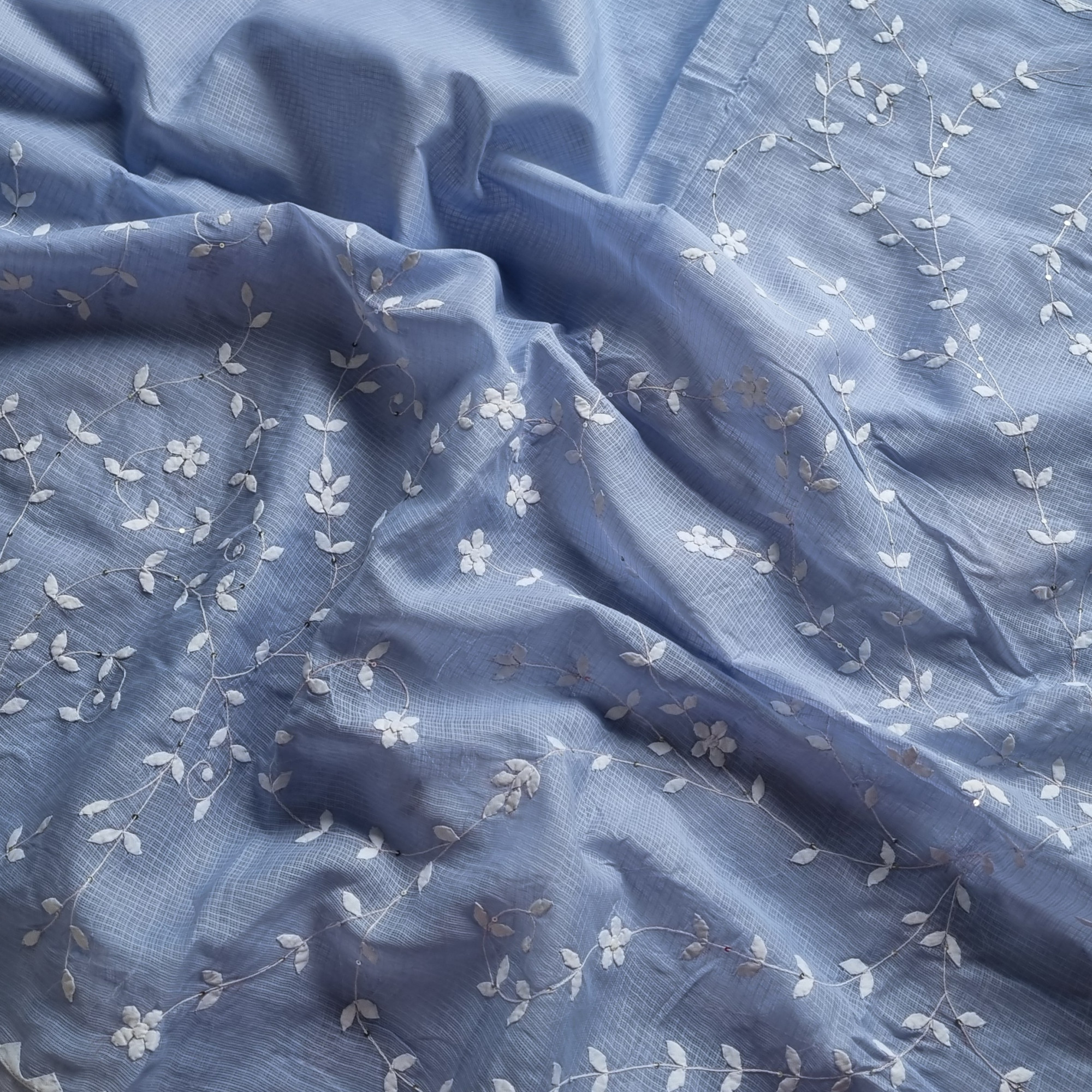 Ambar- multicolor Phool patti ka kaam X powder blue Kota