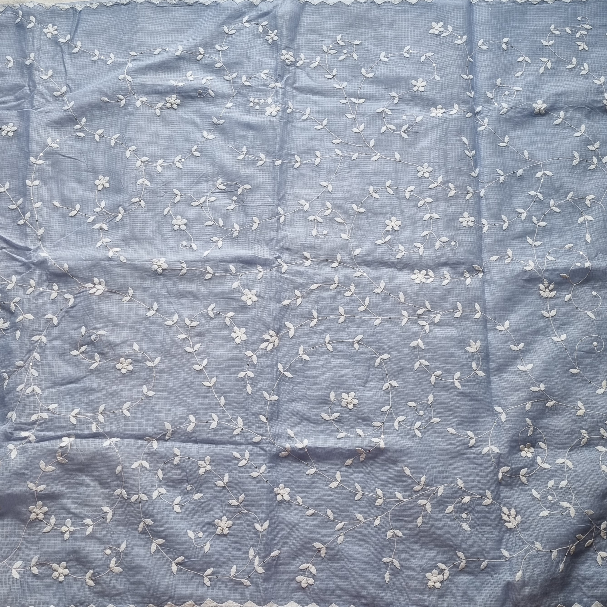 Ambar- multicolor Phool patti ka kaam X powder blue Kota