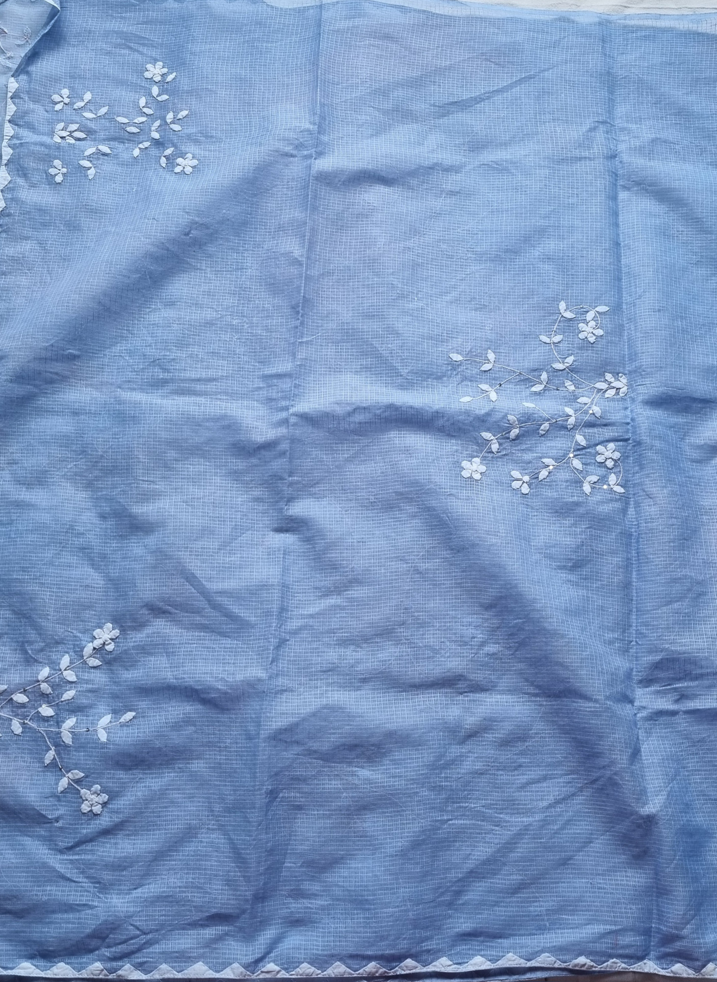 Ambar- multicolor Phool patti ka kaam X powder blue Kota