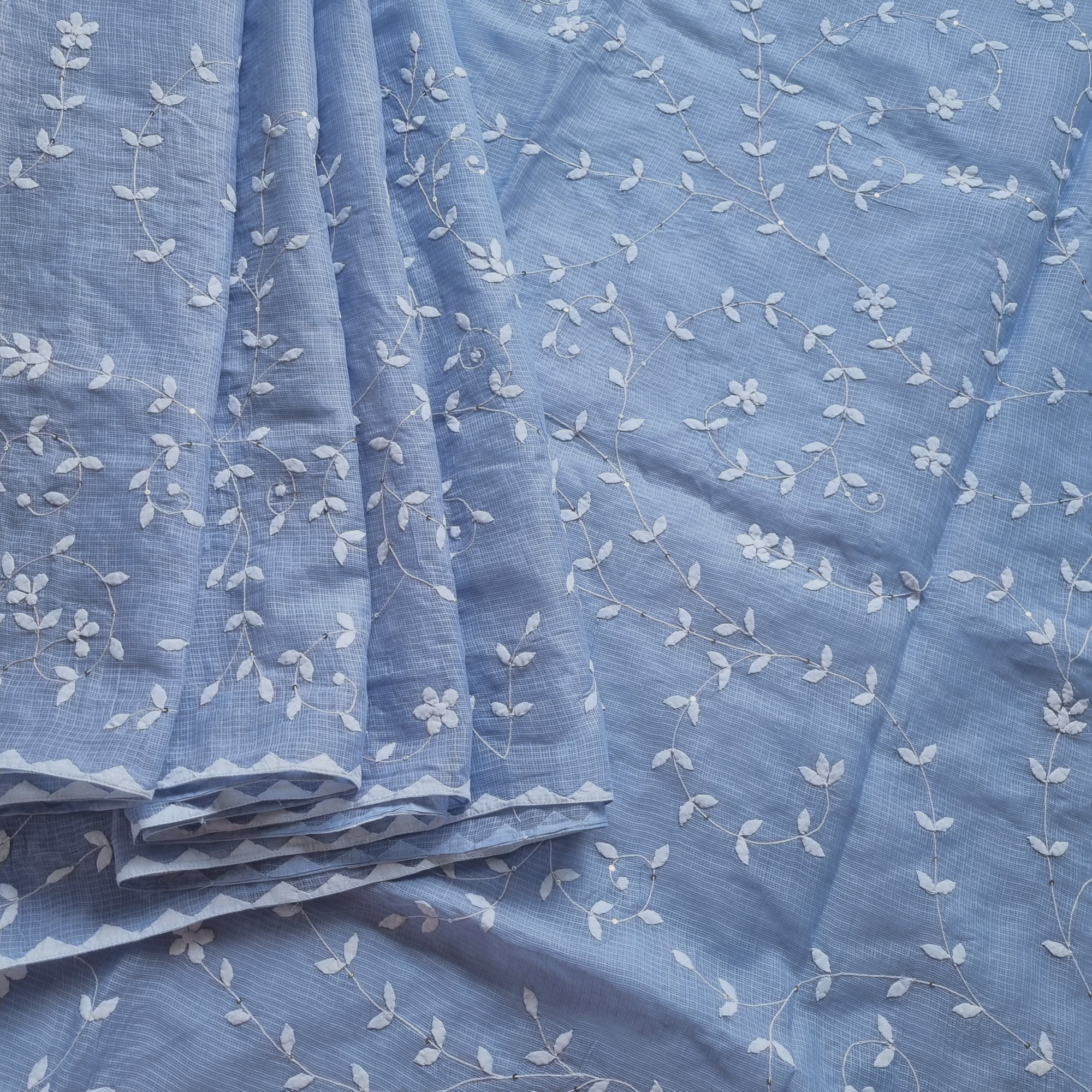 Ambar- multicolor Phool patti ka kaam X powder blue Kota