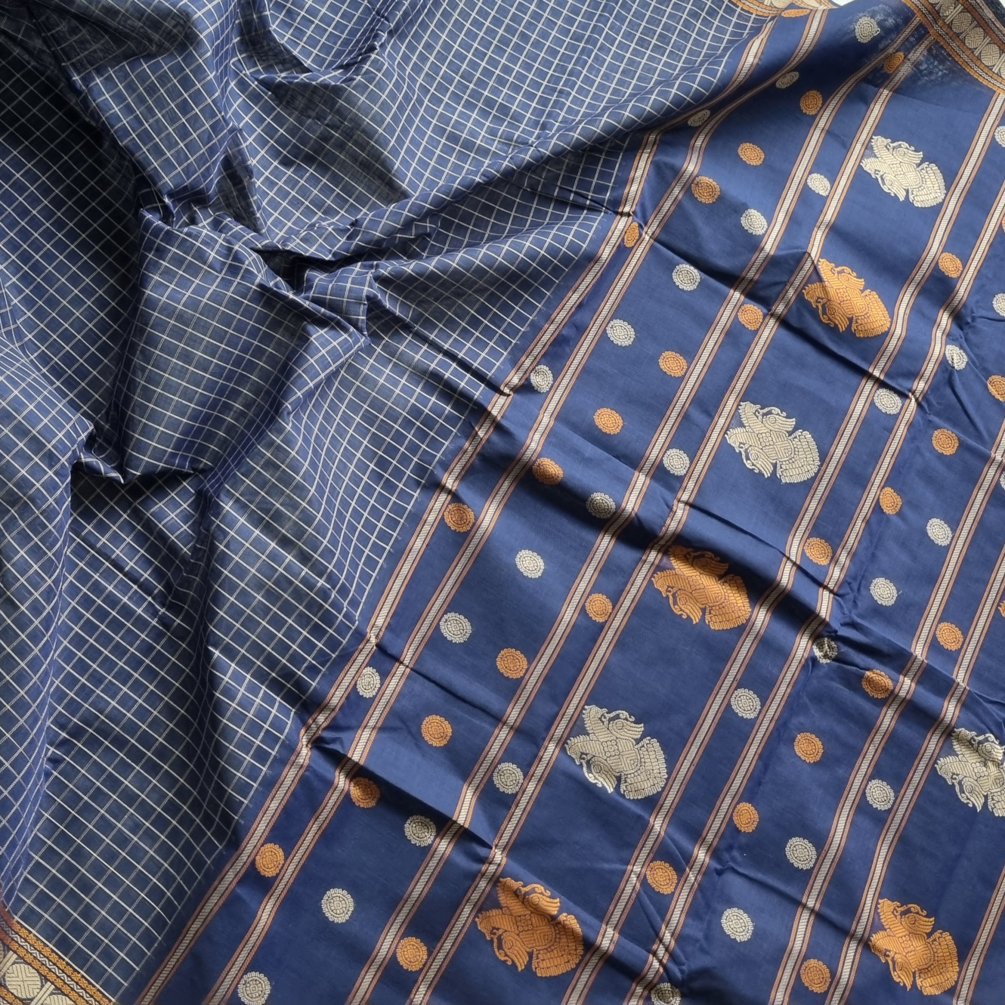 Kanchi Cotton blue checked