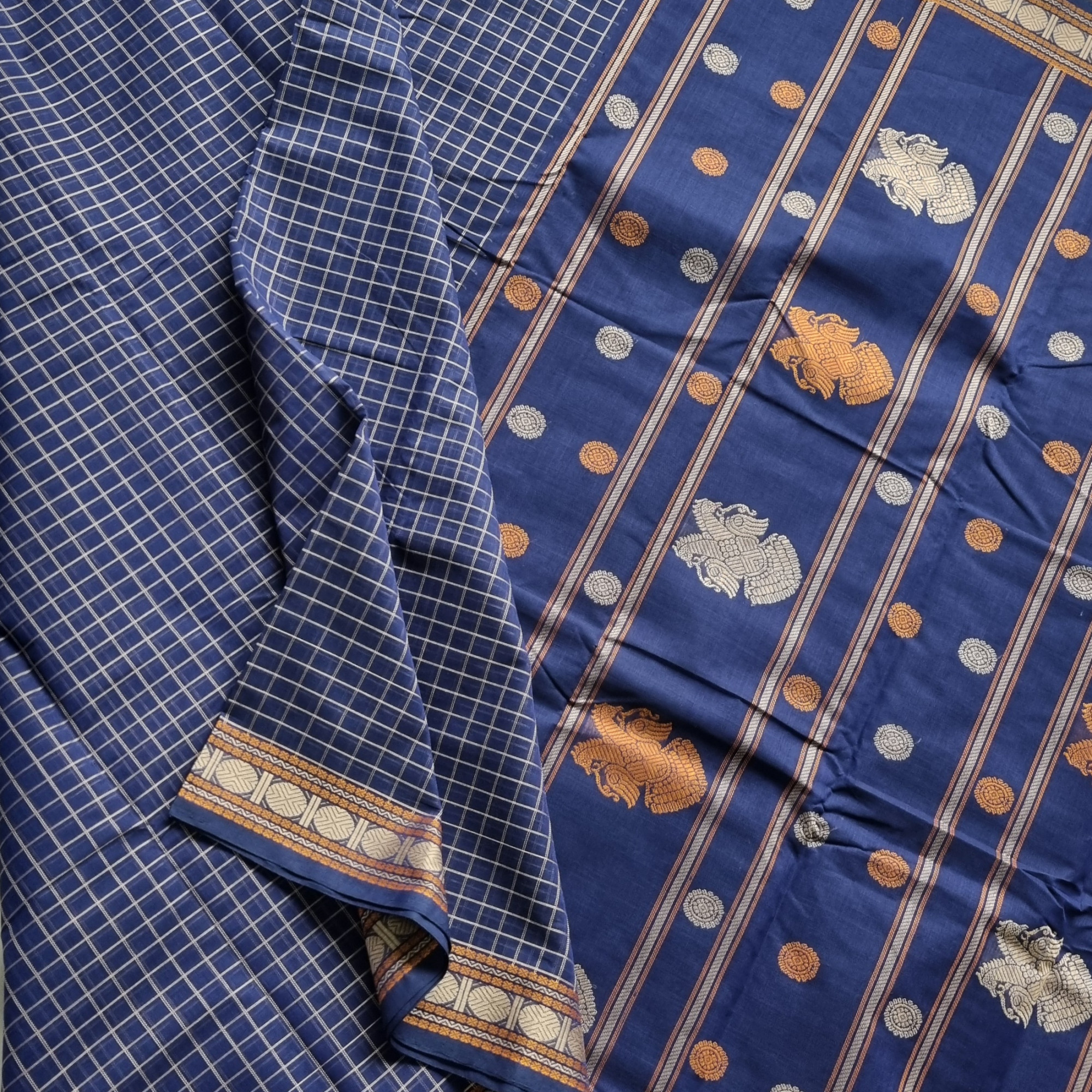 Kanchi Cotton blue checked