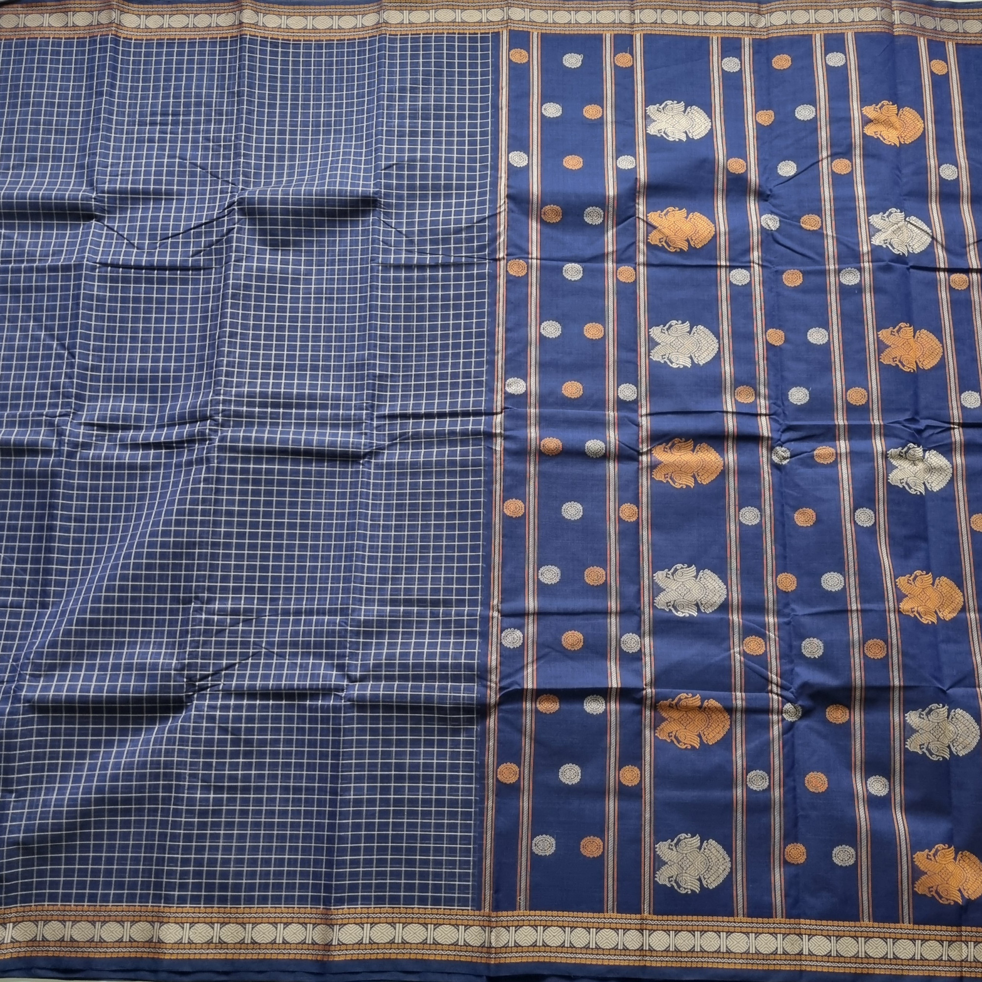 Kanchi Cotton blue checked