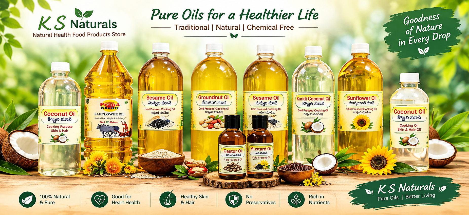 K S Naturals Cold Pressed Oils