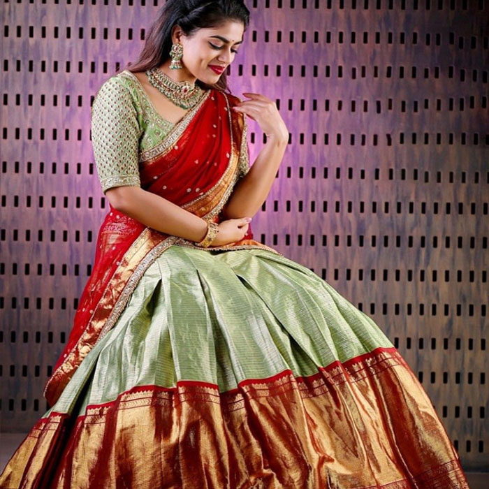 Kanchipuram Lehenga or Half Saree