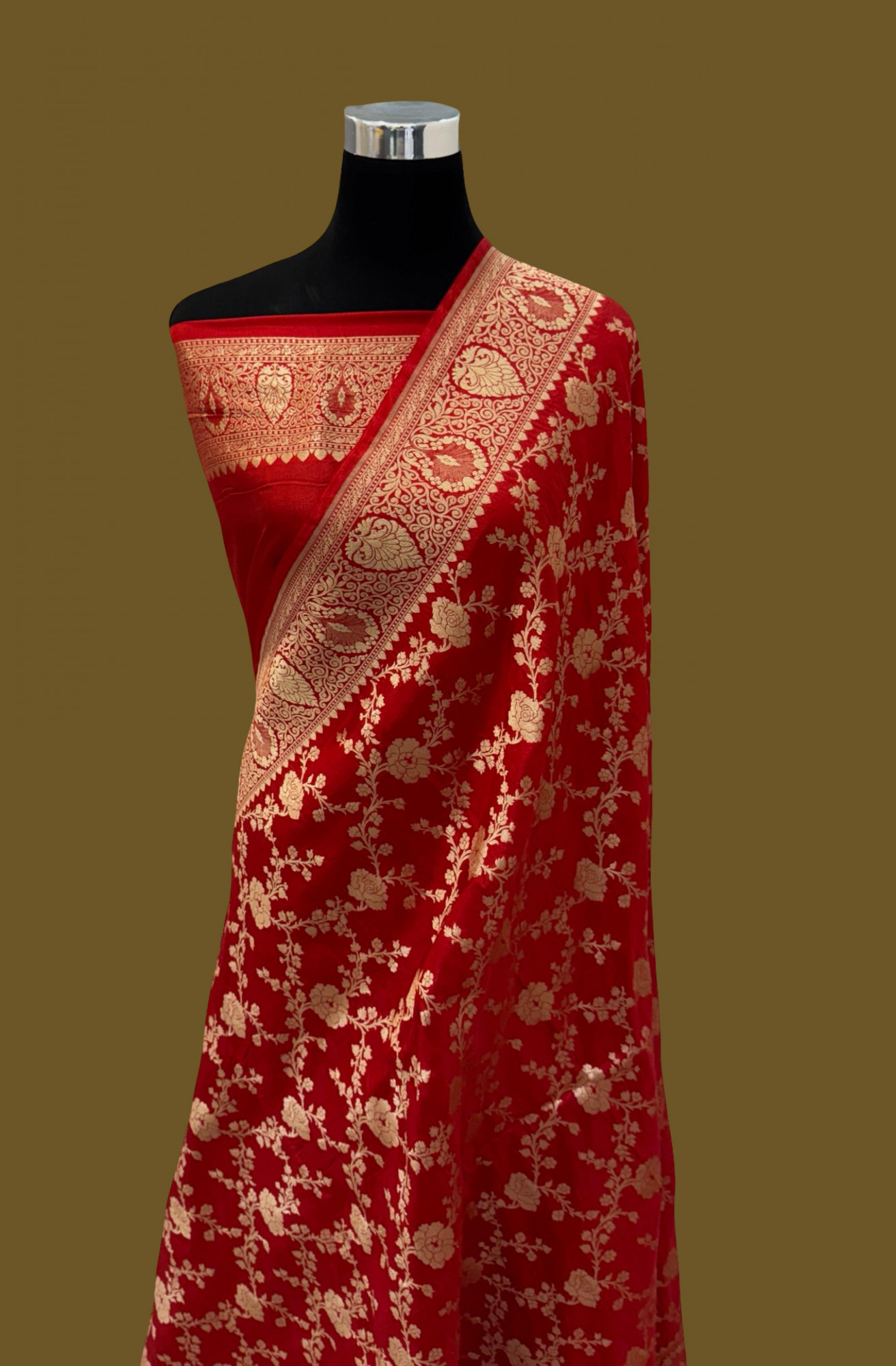 Handloom Banarasi Pure Katan Jangla Silk Saree