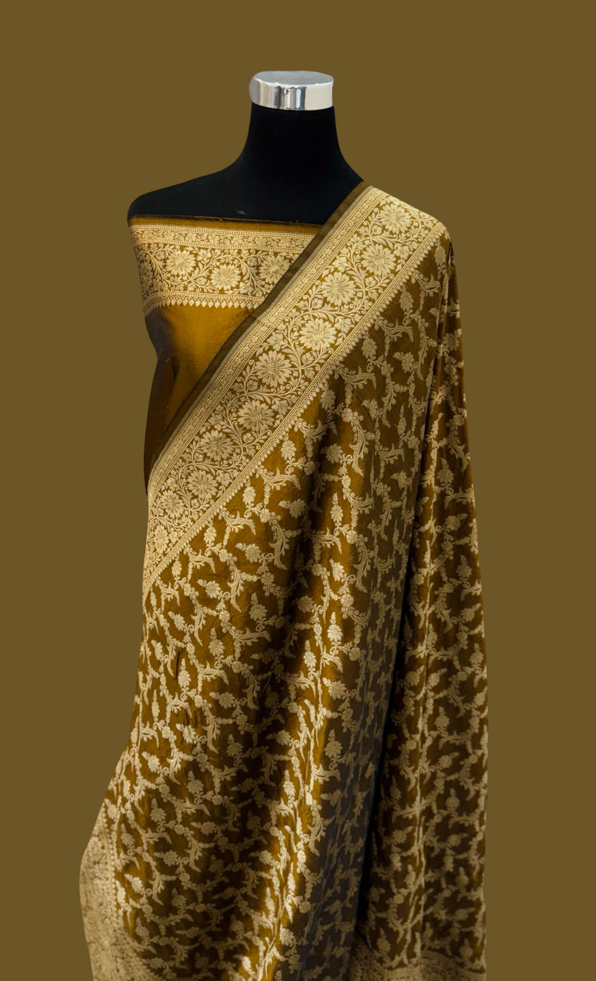 Handloom Banarasi Pure Katan Jangla Silk Saree