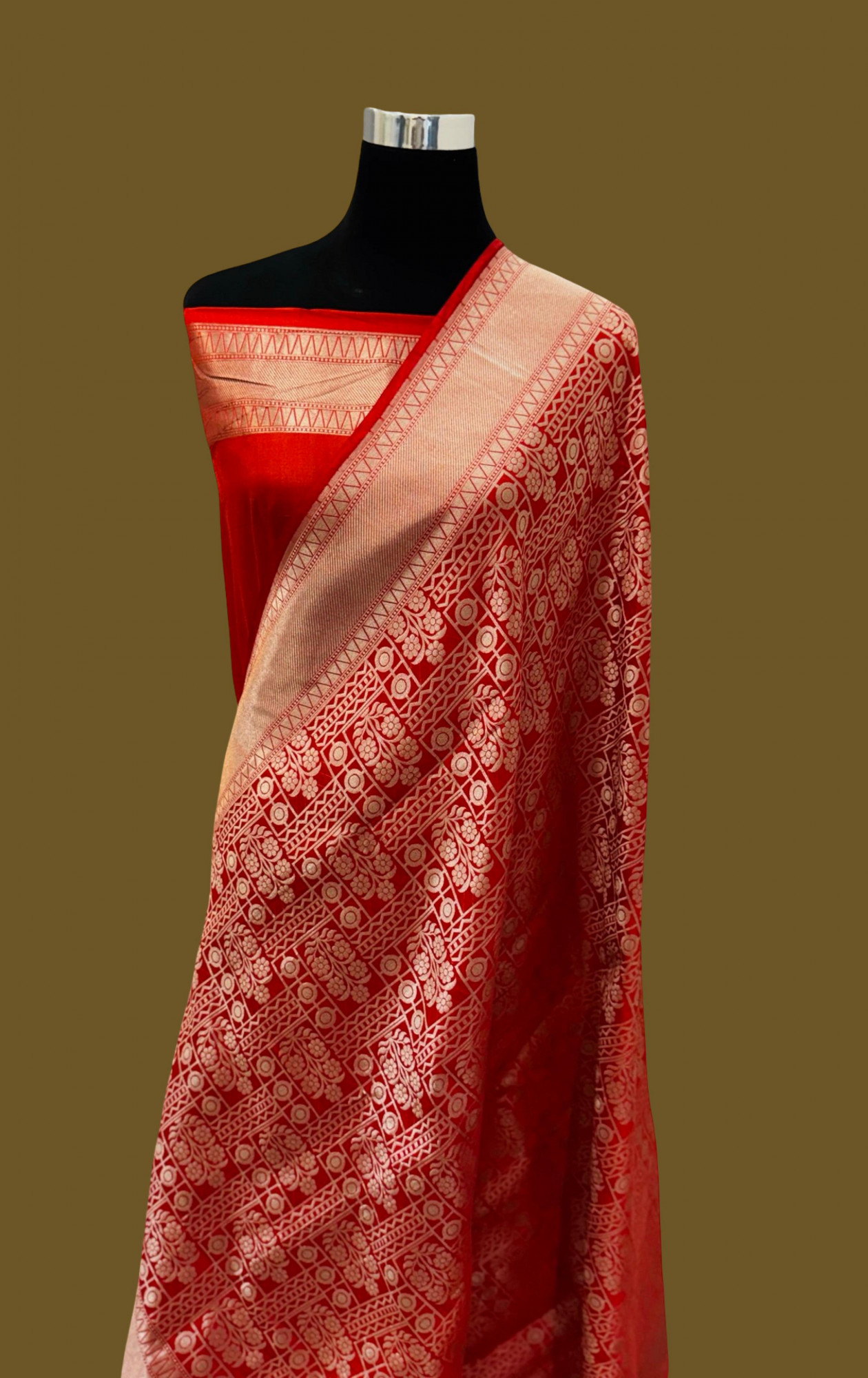Handloom Banarasi Pure Katan Jangla Silk Saree