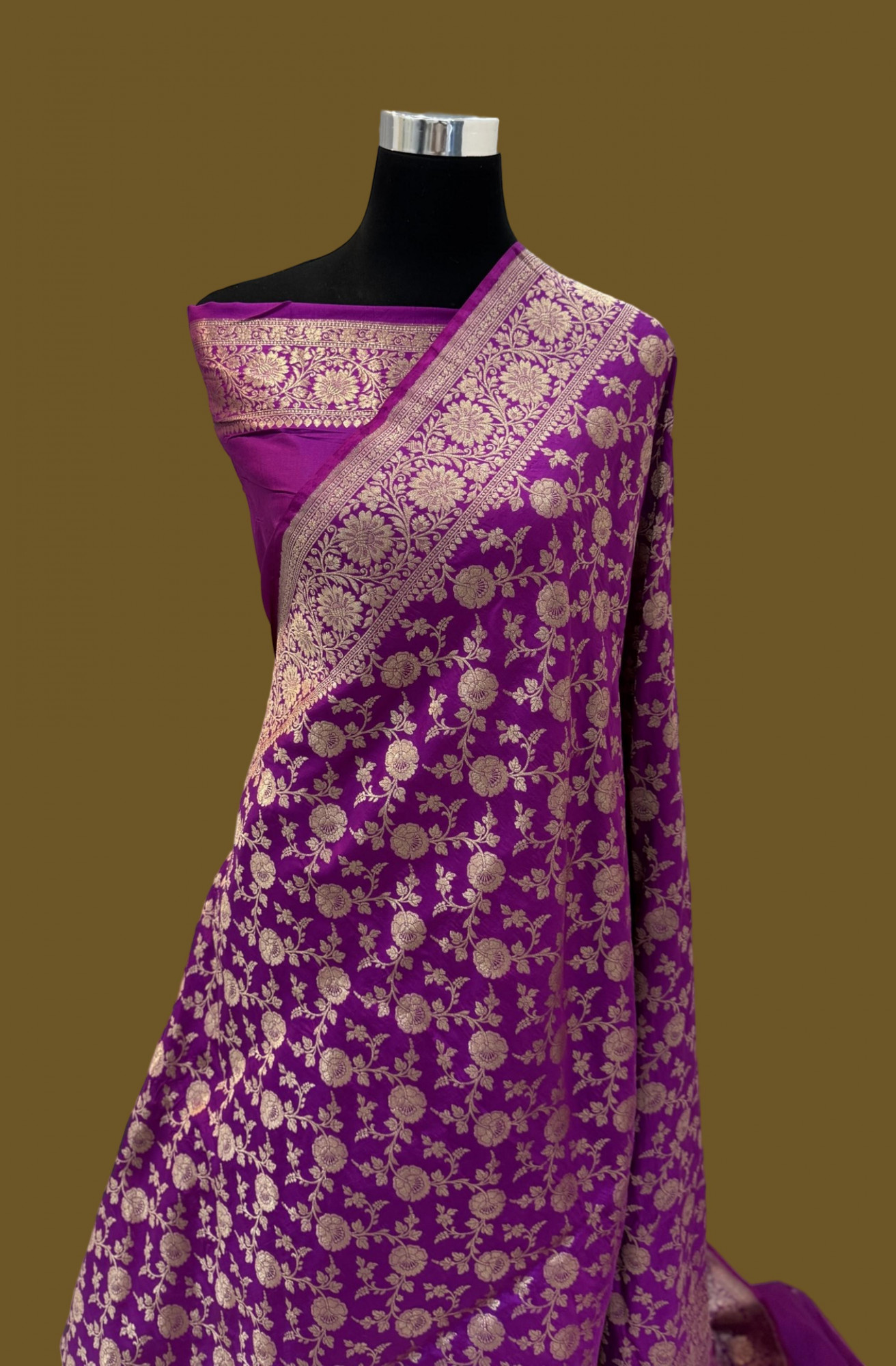 Handloom Banarasi Pure Katan Jangla Silk Saree