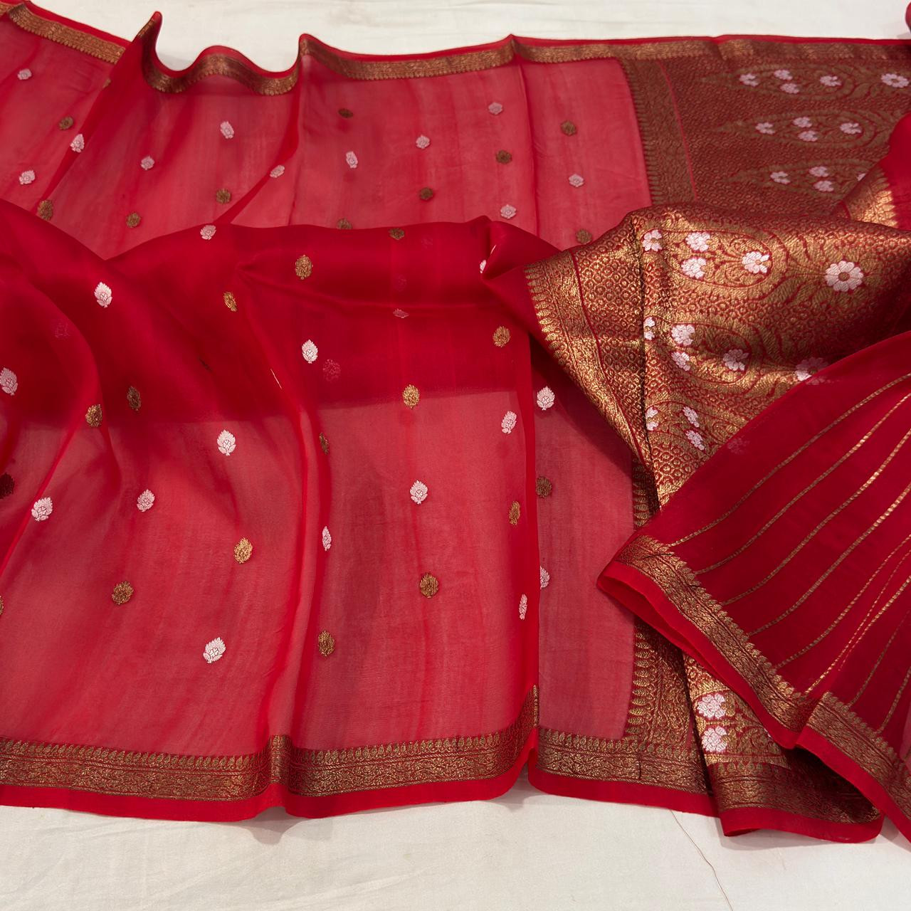 Handloom Banarasi Pure Kora Silk Saree