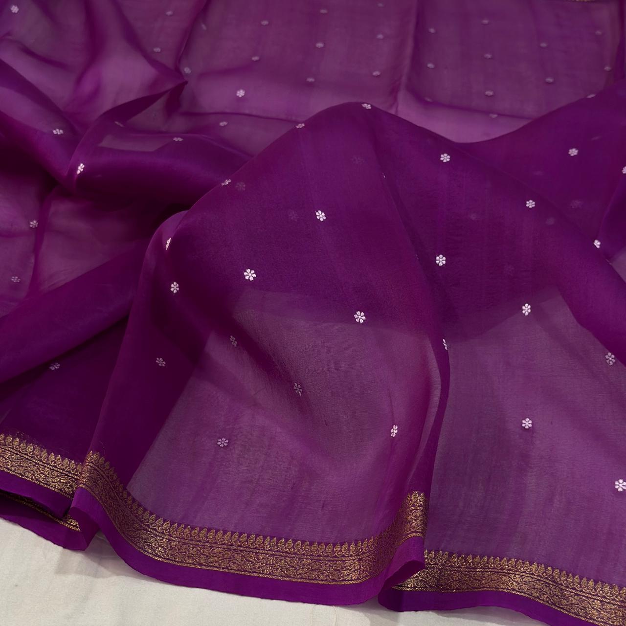 Handloom Banarasi Pure Kora Silk Saree