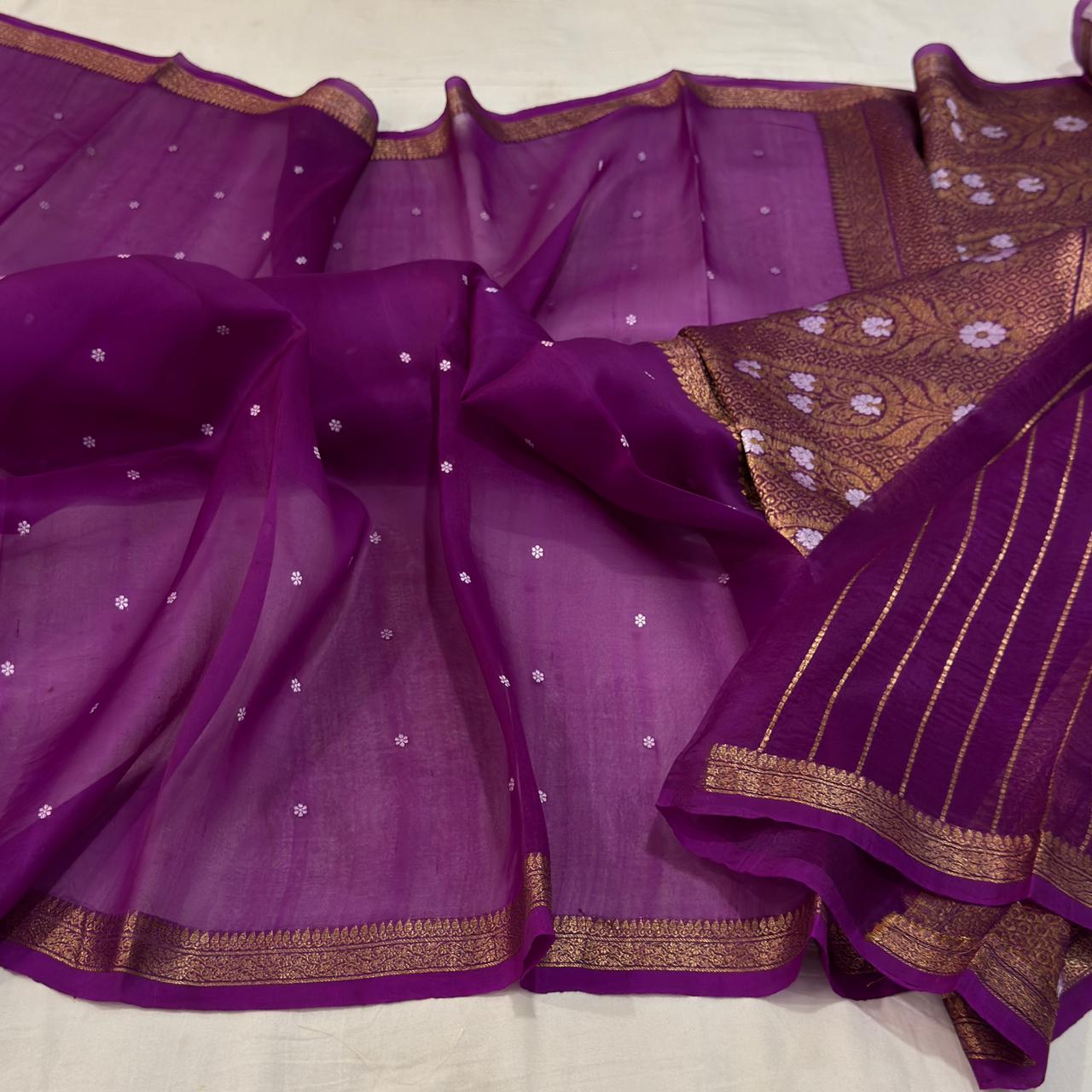 Handloom Banarasi Pure Kora Silk Saree