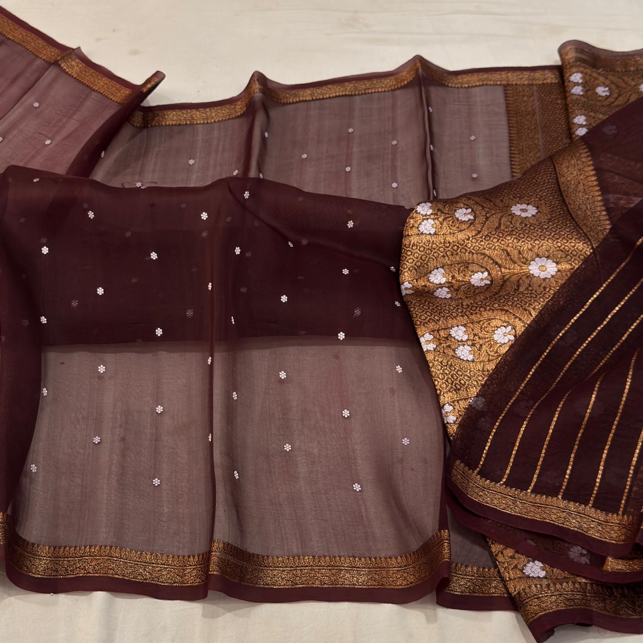 Handloom Banarasi Pure Kora Silk Saree