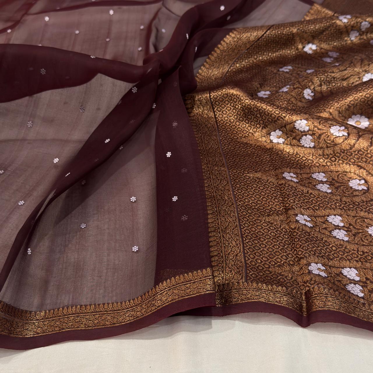 Handloom Banarasi Pure Kora Silk Saree