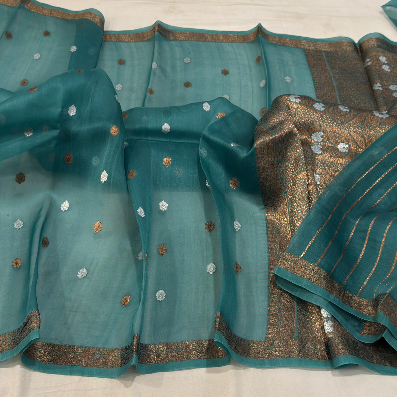 Handloom Banarasi Pure Kora Silk Saree
