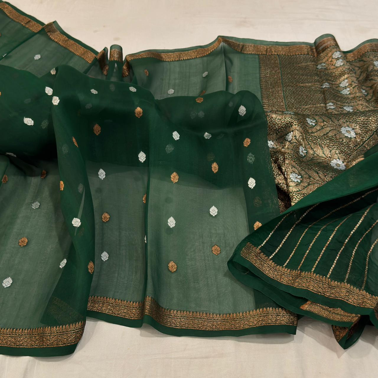 Handloom Banarasi Pure Kora Silk Saree