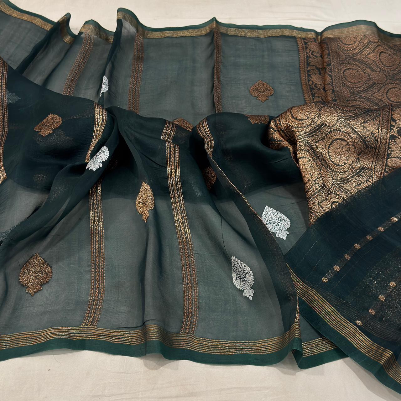 Handloom Banarasi Pure Kora Silk Saree
