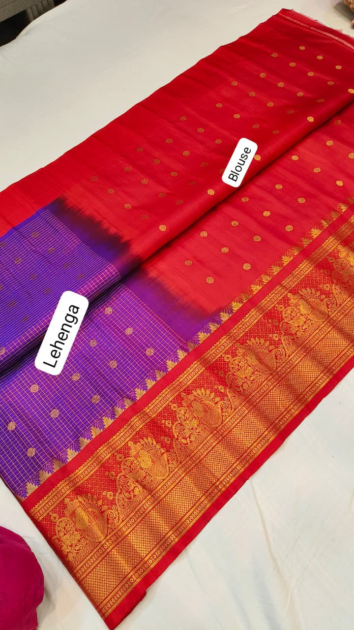 Pure Gadwal Handloom Pattu Lehenga