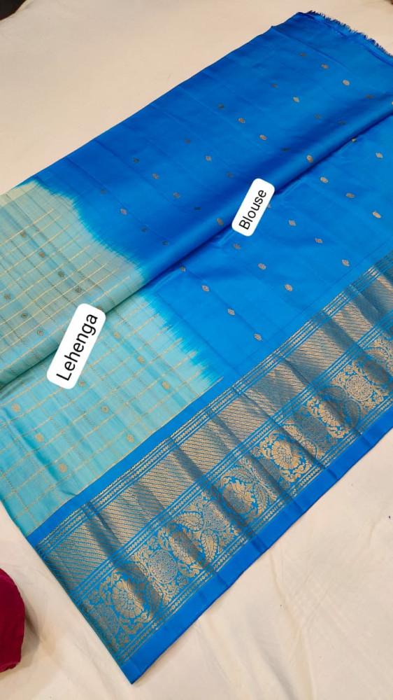 Image of Pure Gadwal Handloom Pattu Lehenga