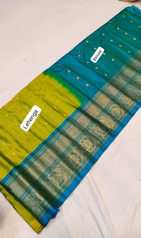 Image of Pure Gadwal Handloom Pattu Lehenga