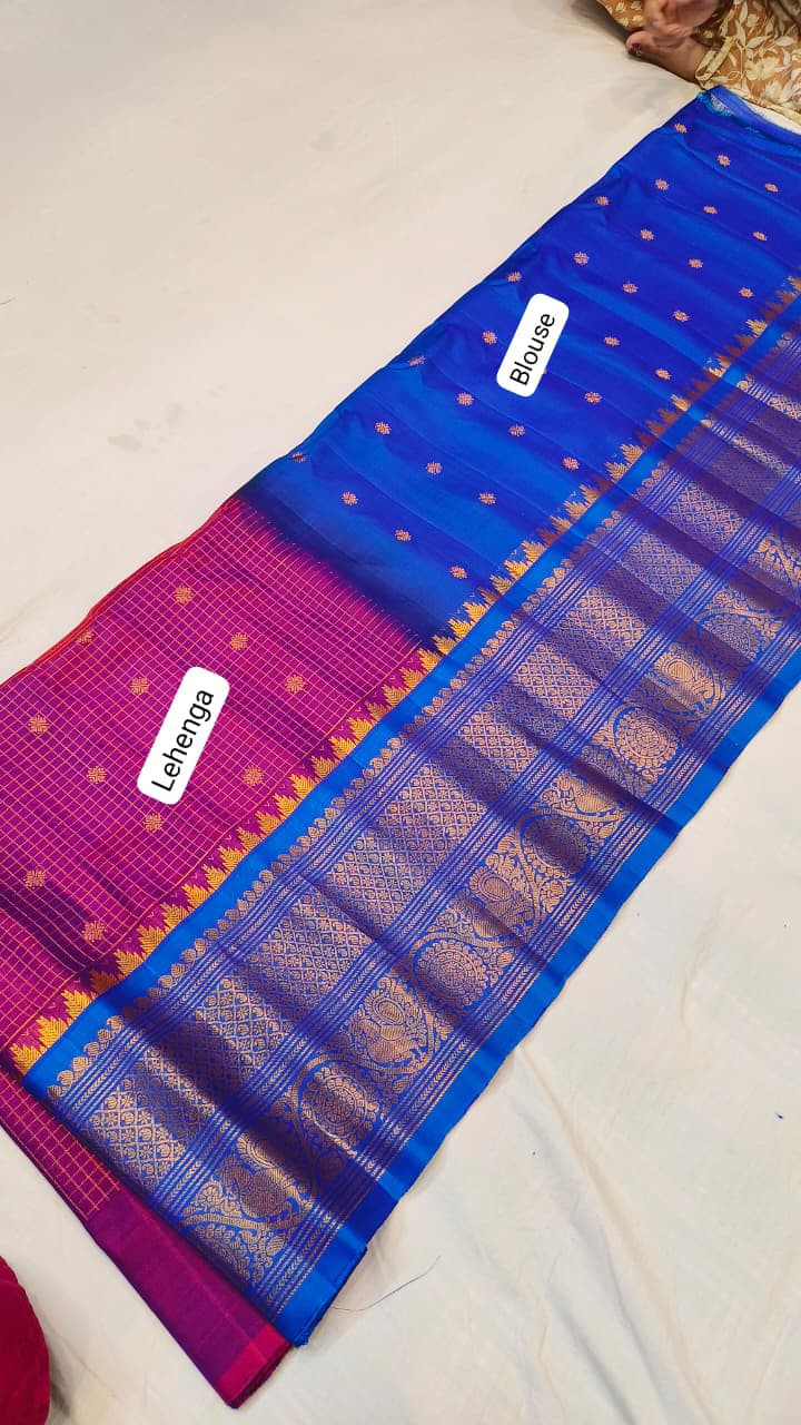 Pure Gadwal Handloom Pattu Lehenga
