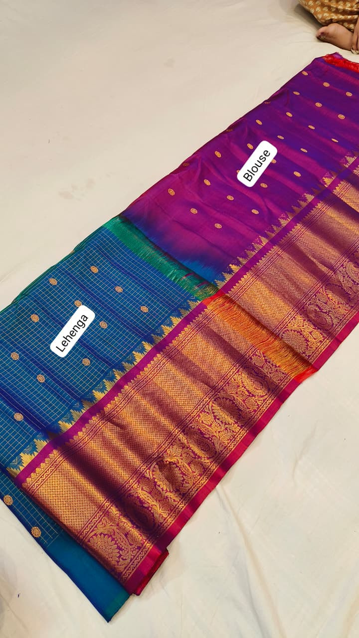 Pure Gadwal Handloom Pattu Lehenga