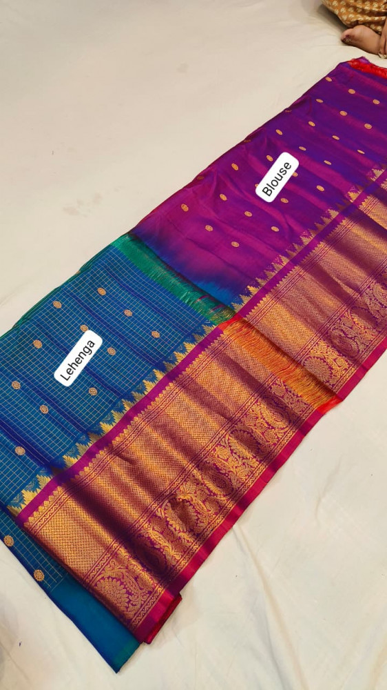 Image of Pure Gadwal Handloom Pattu Lehenga